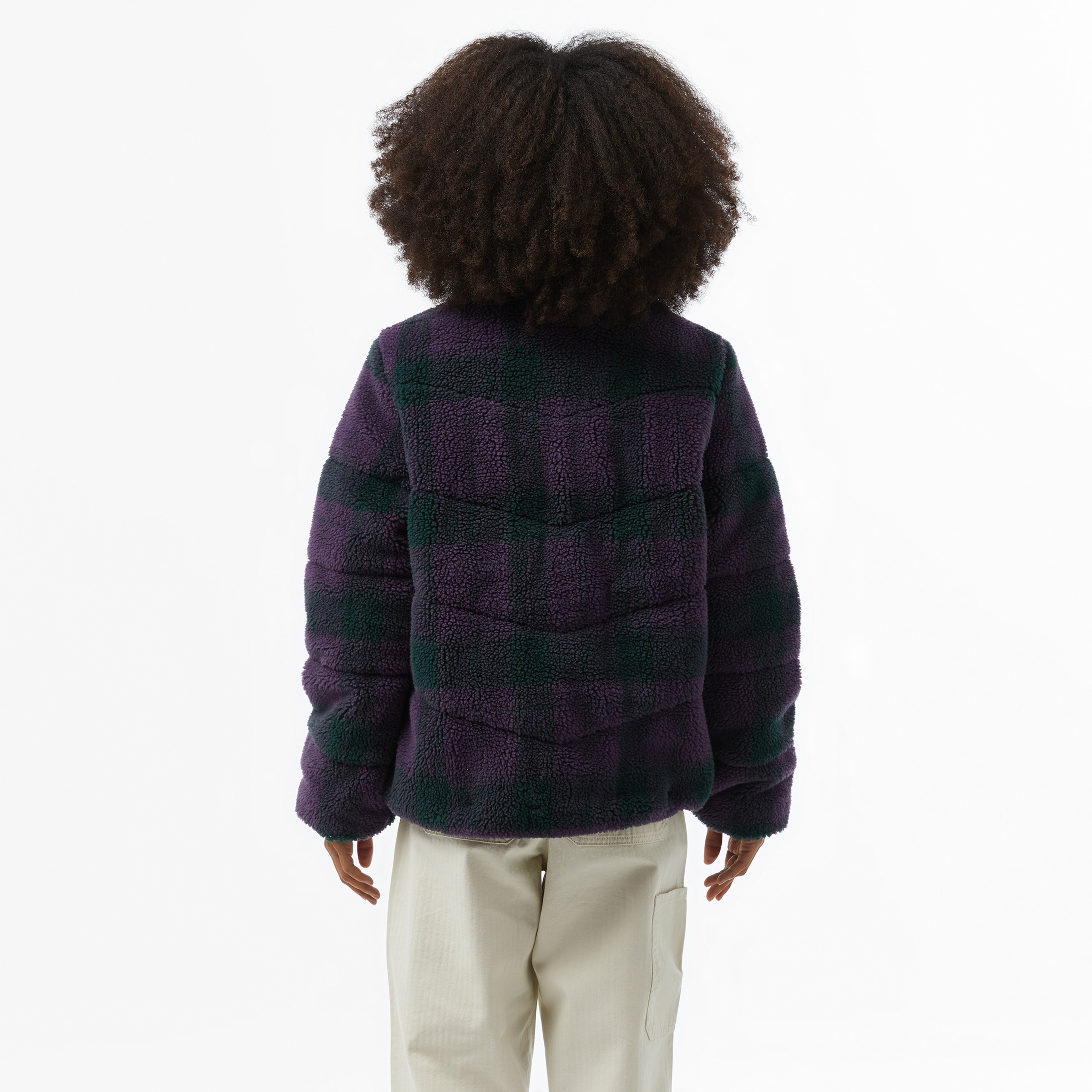 Vans Foundry Plaid High Pile Puff Kadın Mor Mont