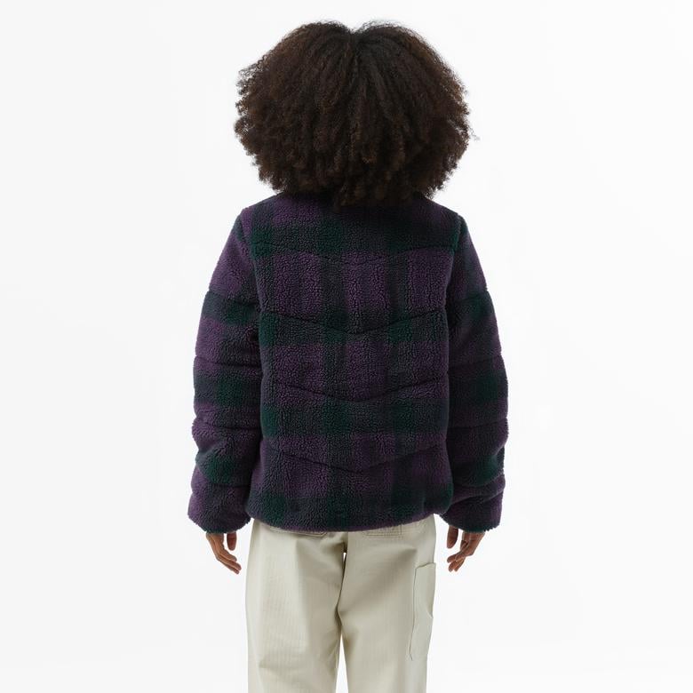 Vans Foundry Plaid High Pile Puff Kadın Mor Mont