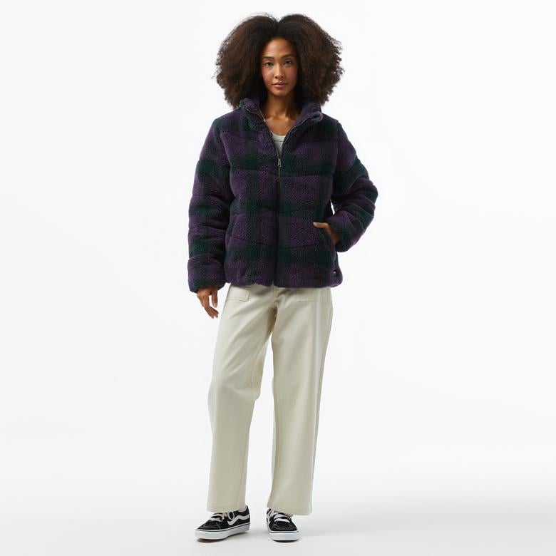 Vans Foundry Plaid High Pile Puff Kadın Mor Mont