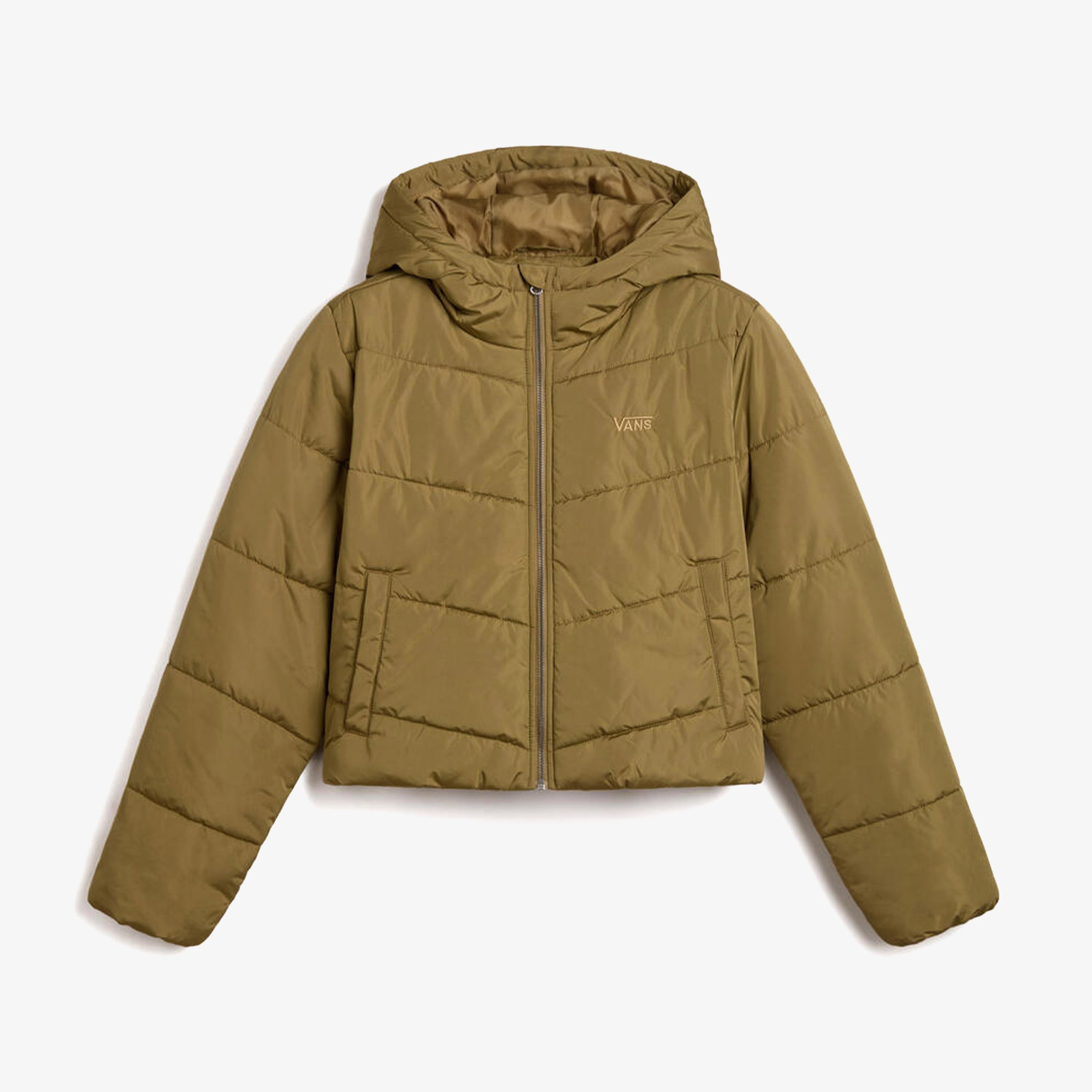 Vans Mte Foundry Crop Puff Hood Kadın Haki Ceket