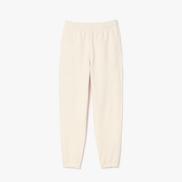 Kadın Straight Fit Krem Organik Pamuk Eşofman Altı