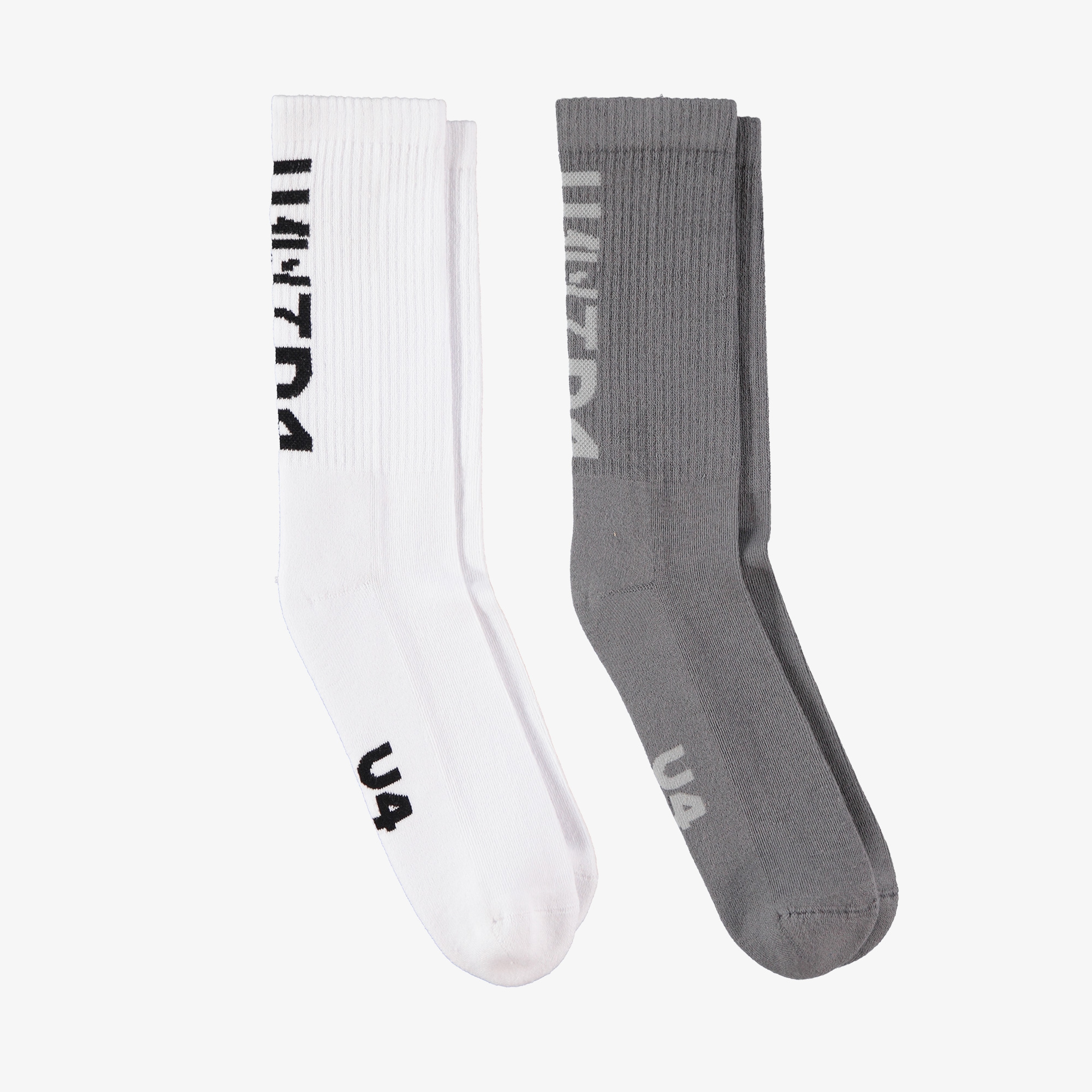 UNITED4 Unisex Beyaz/Gri 2'li Çorap