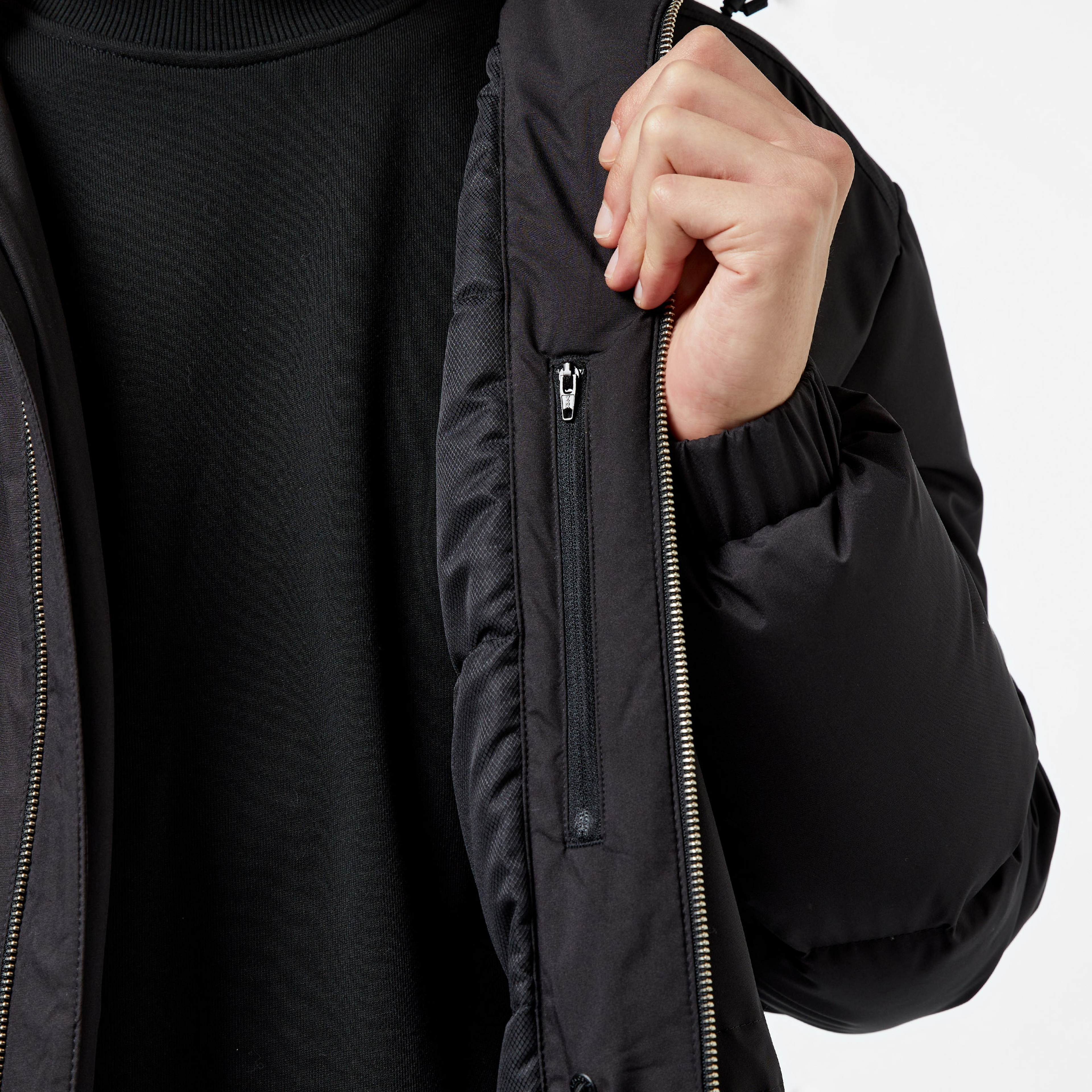 Lacoste Kapüşonlu Erkek Siyah Mont