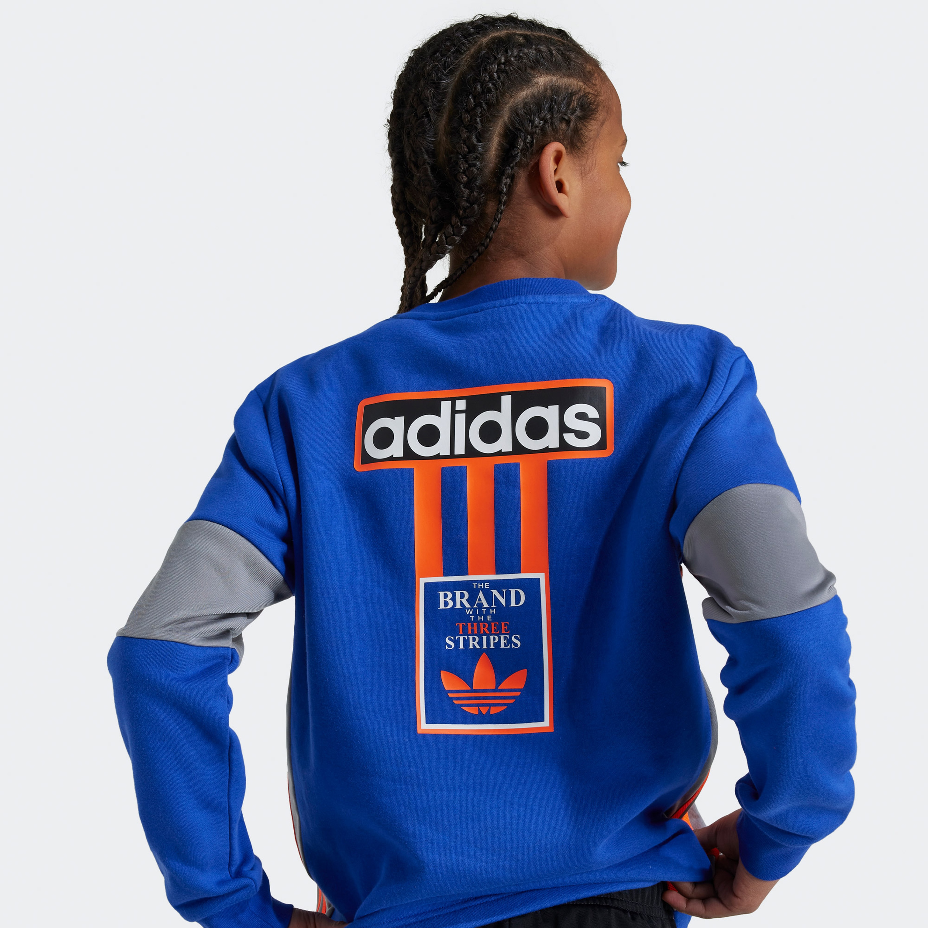 adidas Crew Çocuk Mavi Sweatshirt