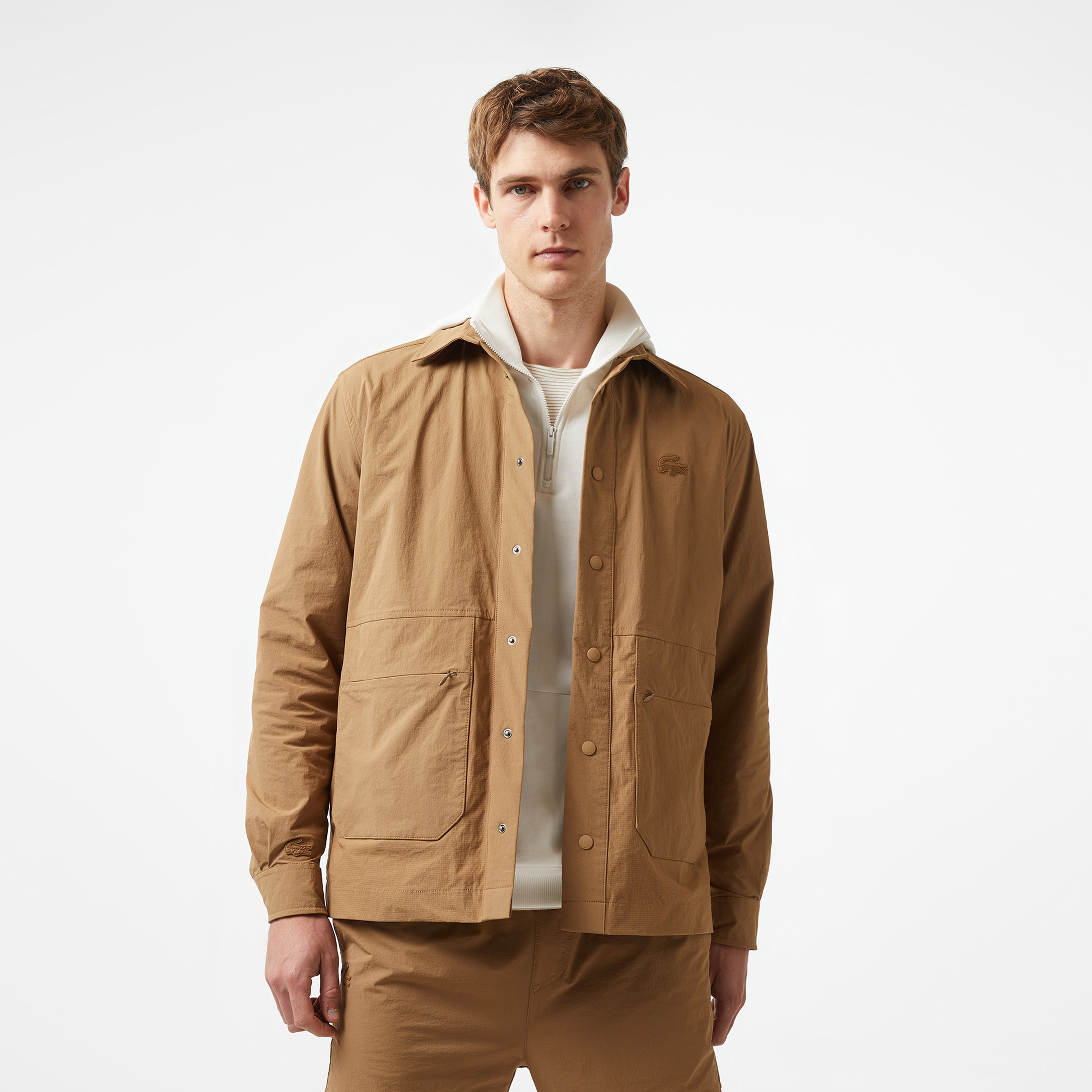 Lacoste x House of SuperStep Erkek Kahverengi Gömlek