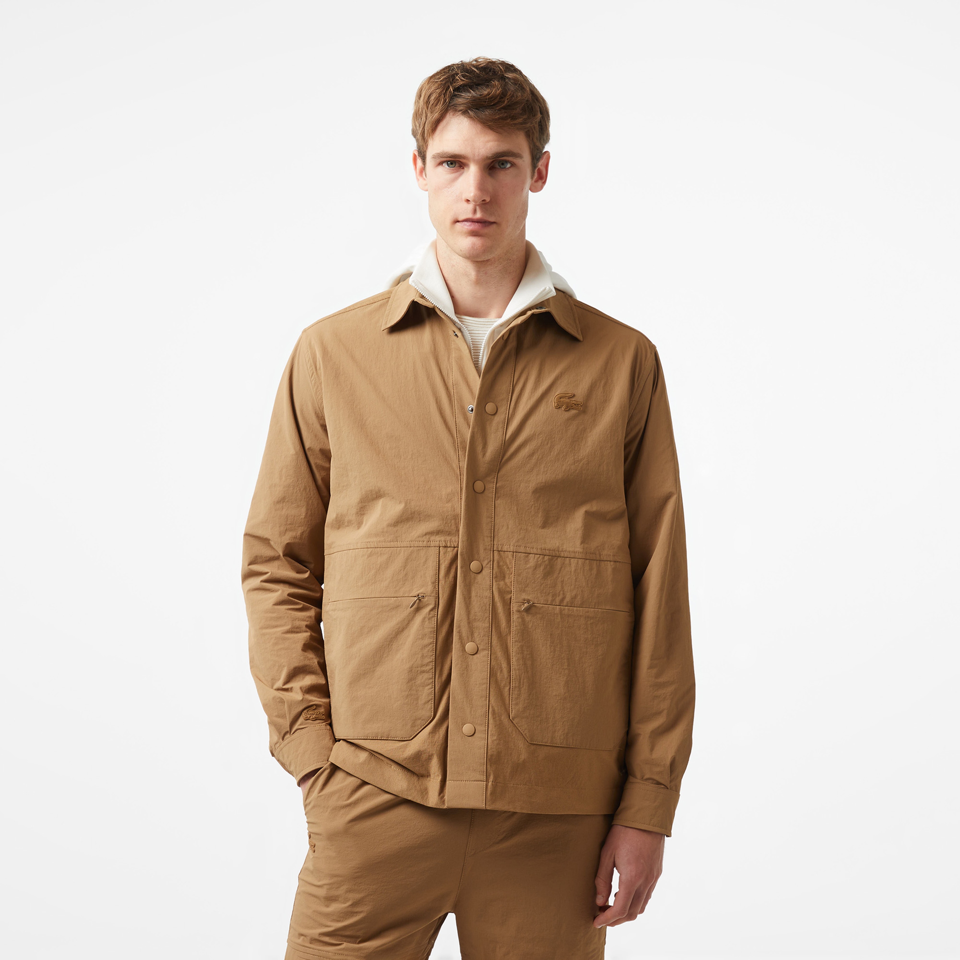 Lacoste x House of SuperStep Erkek Kahverengi Gömlek