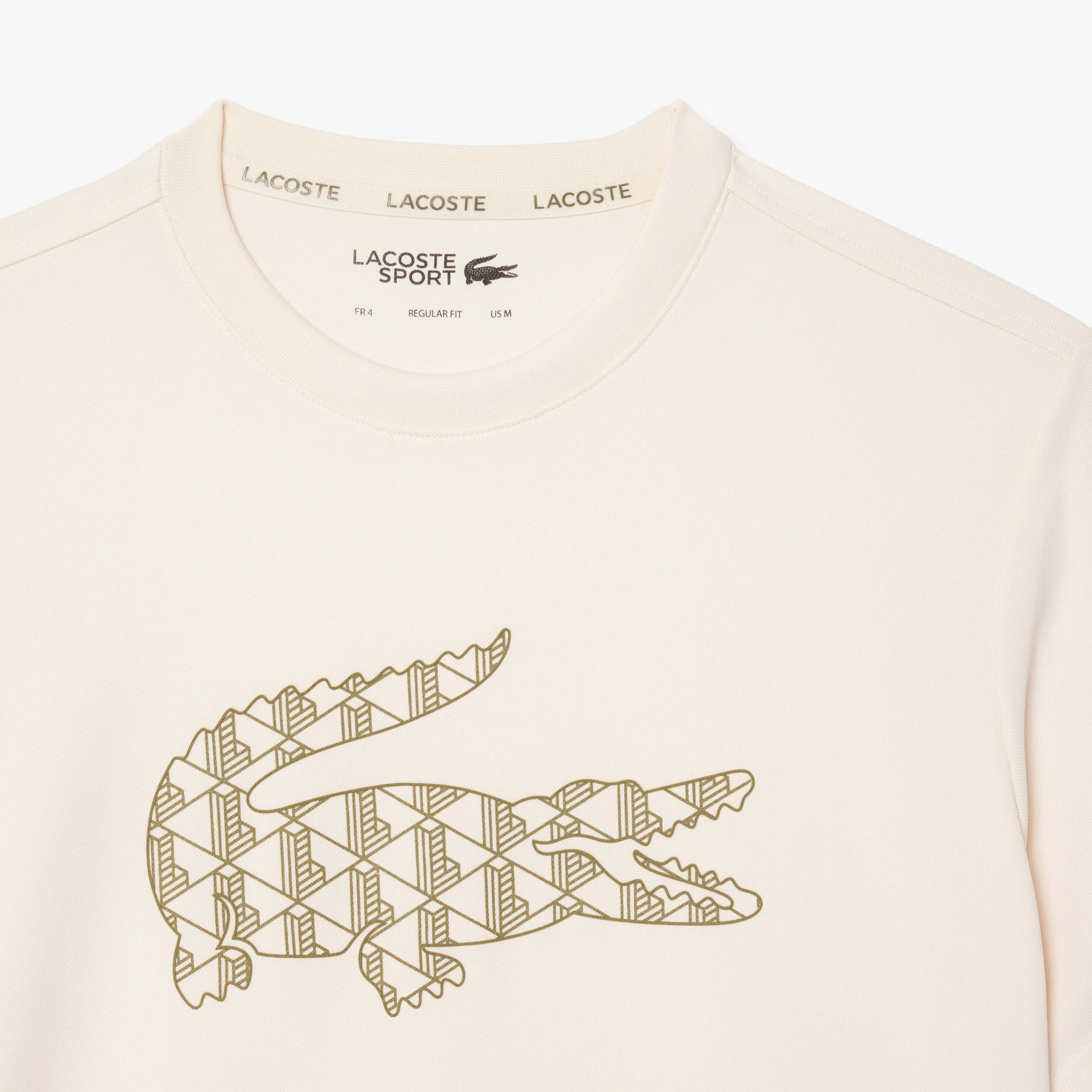 Erkek Relaxed Fit Bisiklet Yaka Baskılı Bej T-Shirt