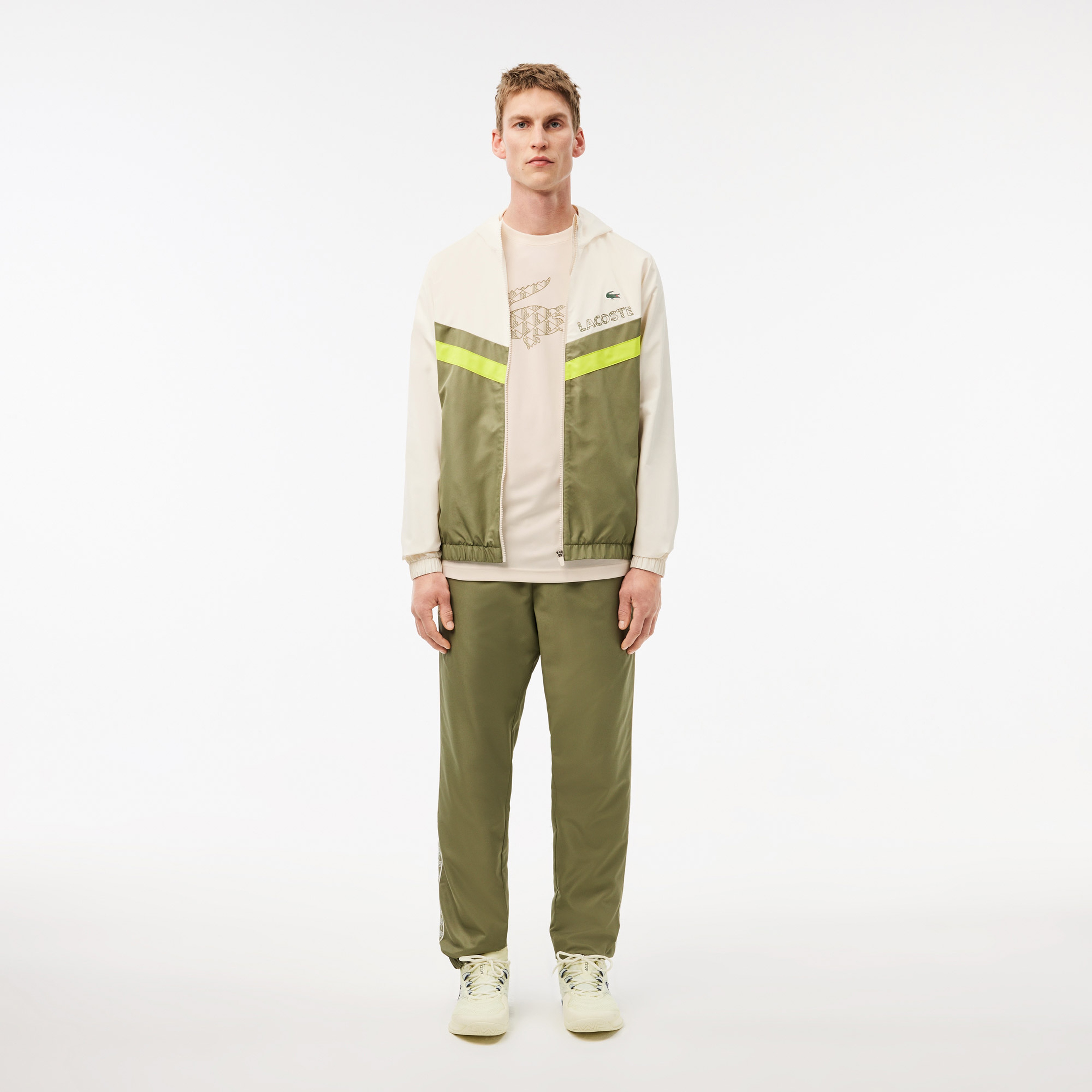 Erkek Relaxed Fit Bisiklet Yaka Baskılı Bej T-Shirt