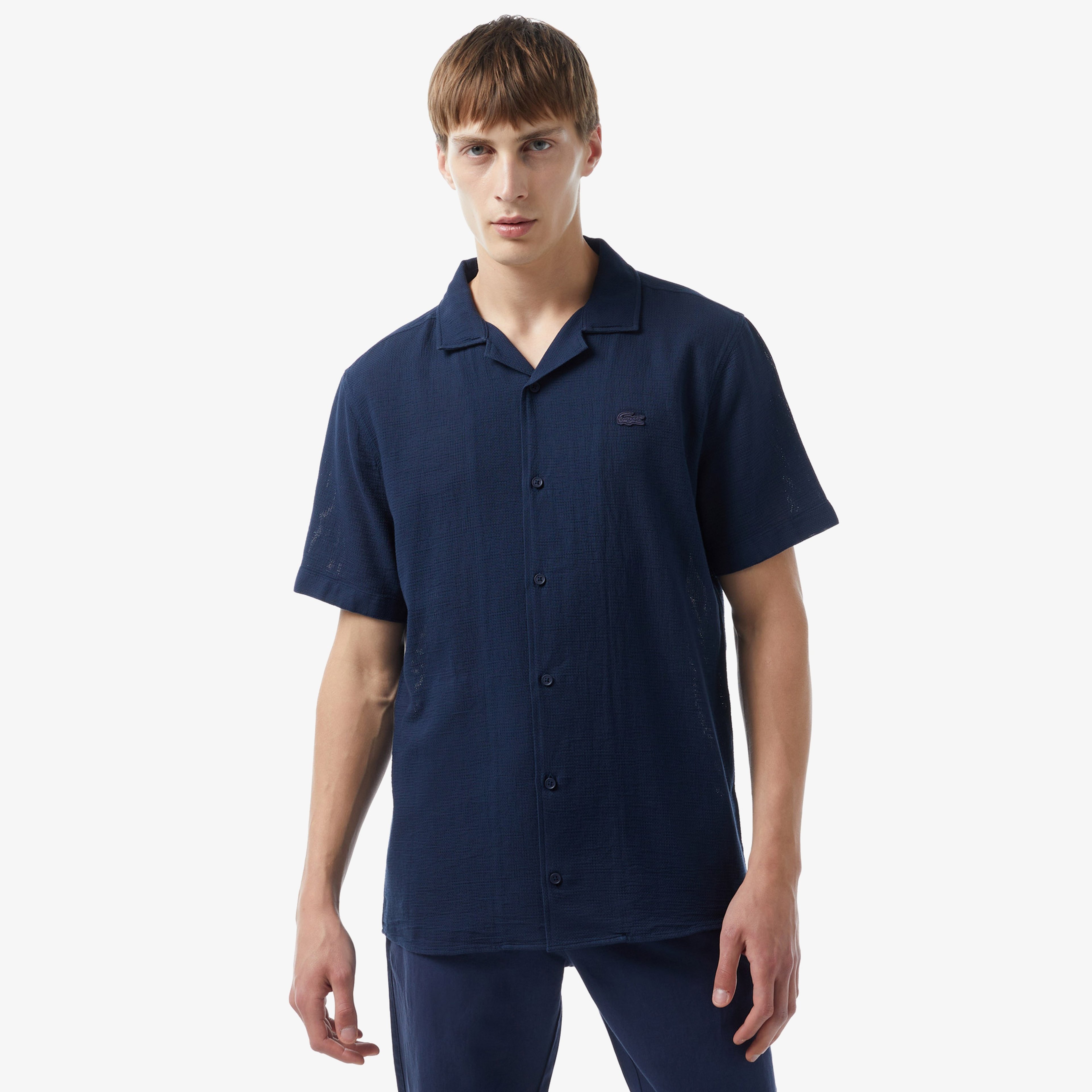 Lacoste Erkek Regular Fit Kısa Kollu Krem Gömlek