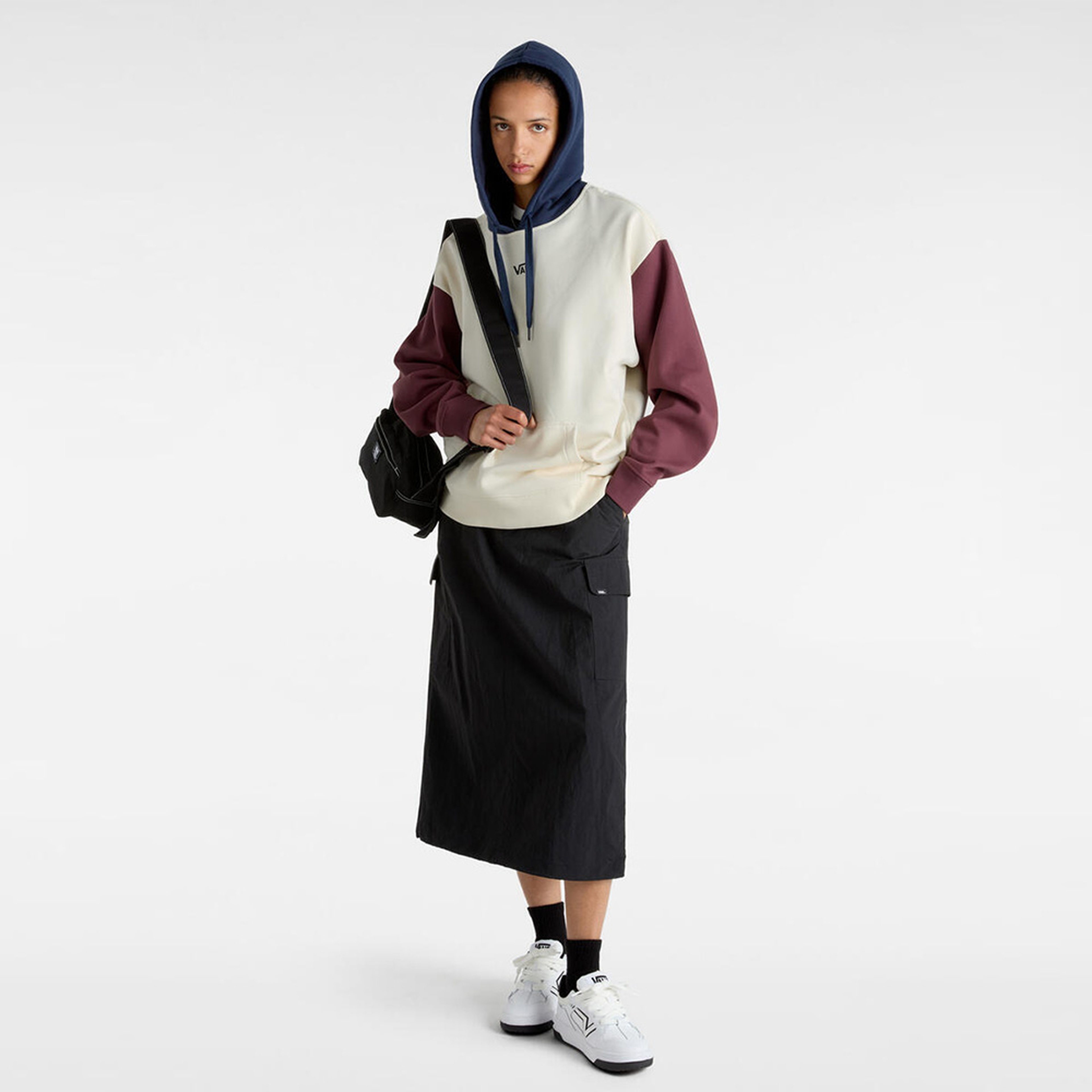 Vans Colorblock Os Po Kadın Mavi Sweatshirt