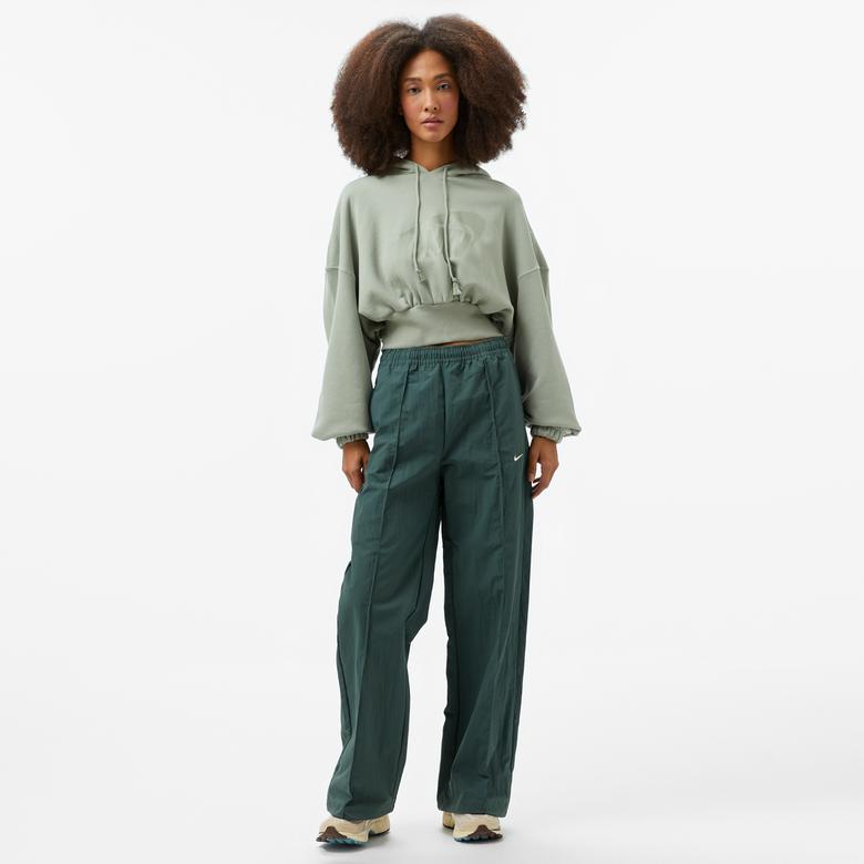Nike Oversized Sportswear Fleece Cropped Kadın Yeşil Günlük Sweatshirt