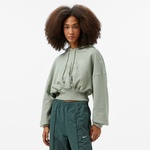 Nike Oversized Sportswear Fleece Cropped Kadın Yeşil Günlük Sweatshirt