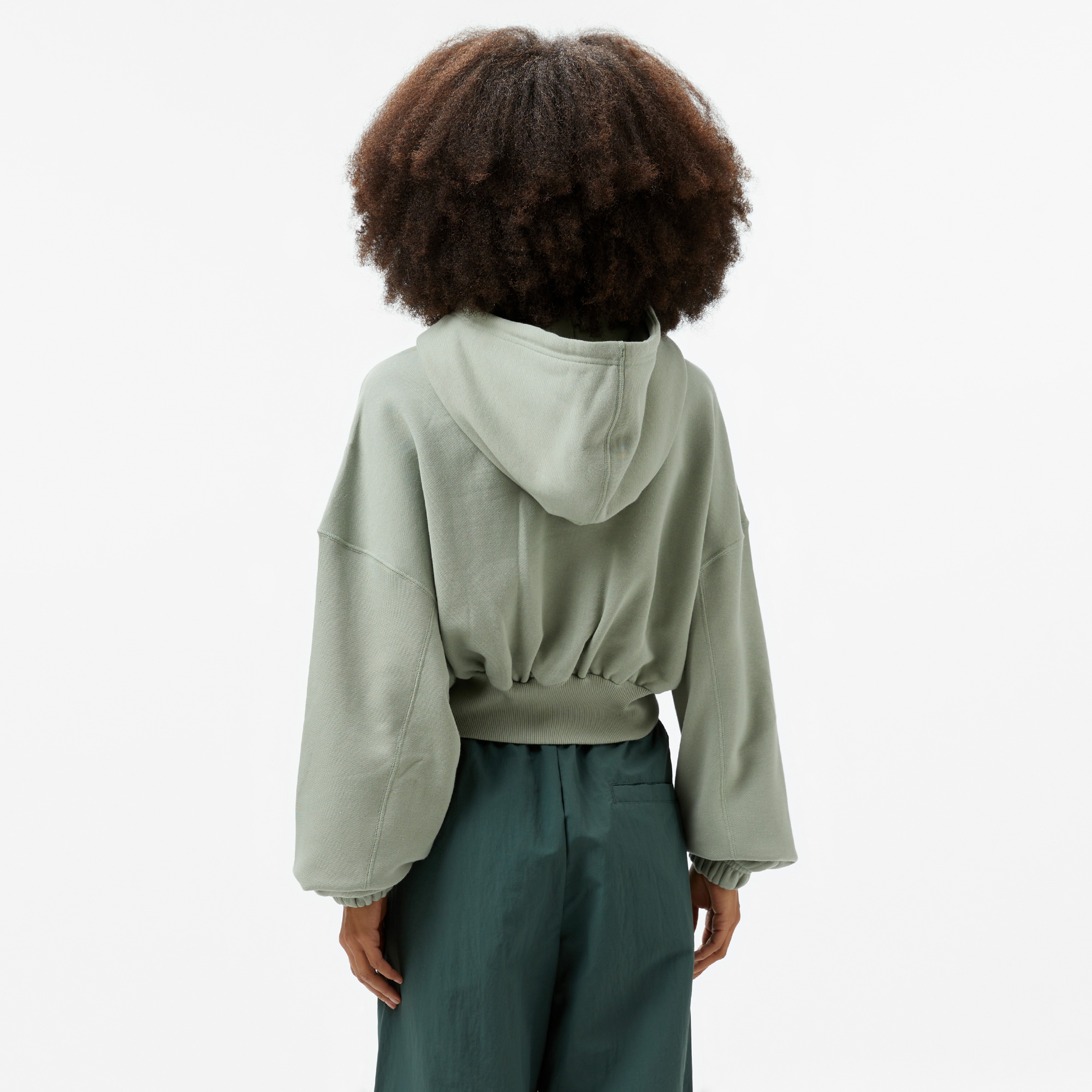 Nike Oversized Sportswear Fleece Cropped Kadın Yeşil Günlük Sweatshirt