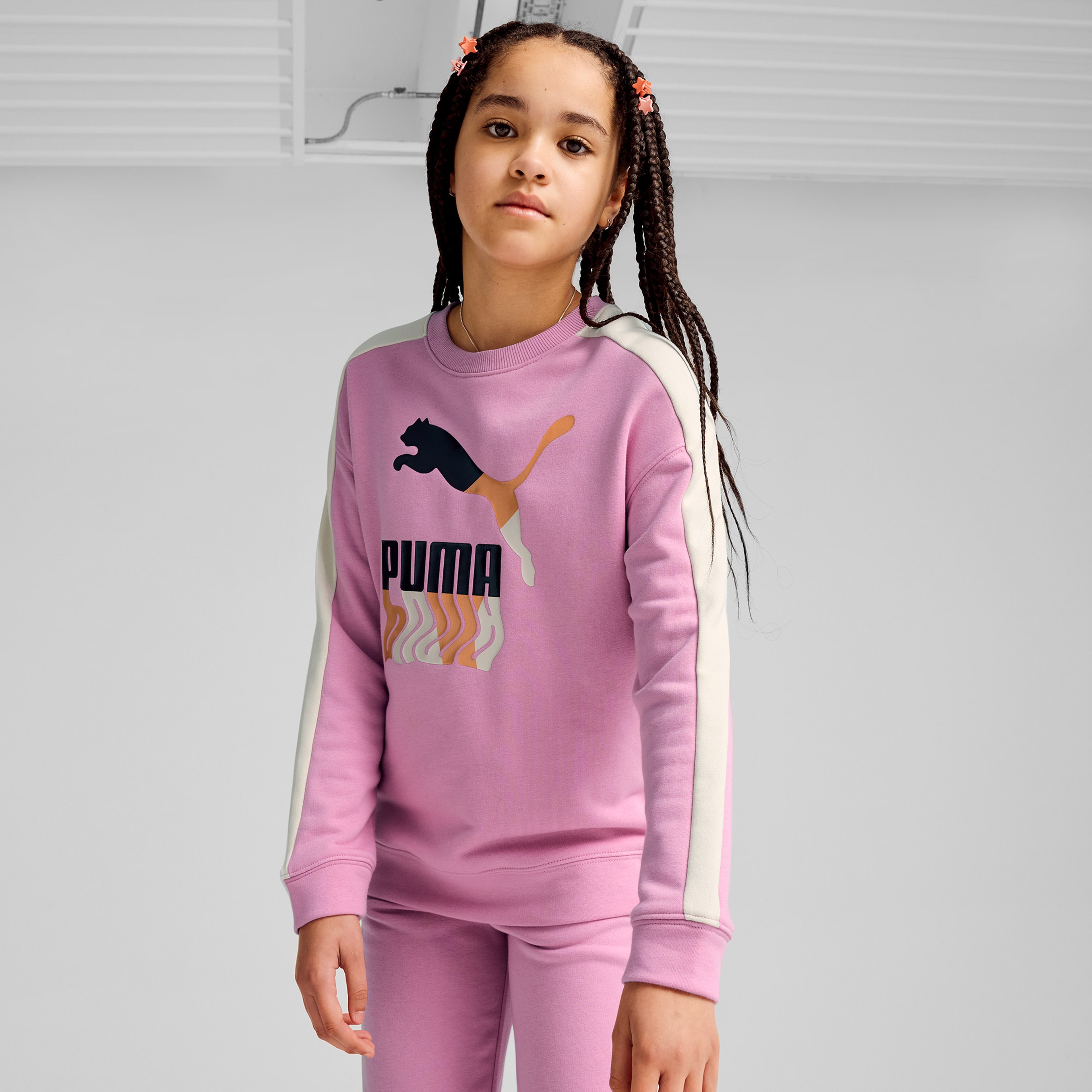 Puma T7 Crew Tr Çocuk Pembe Sweatshirt