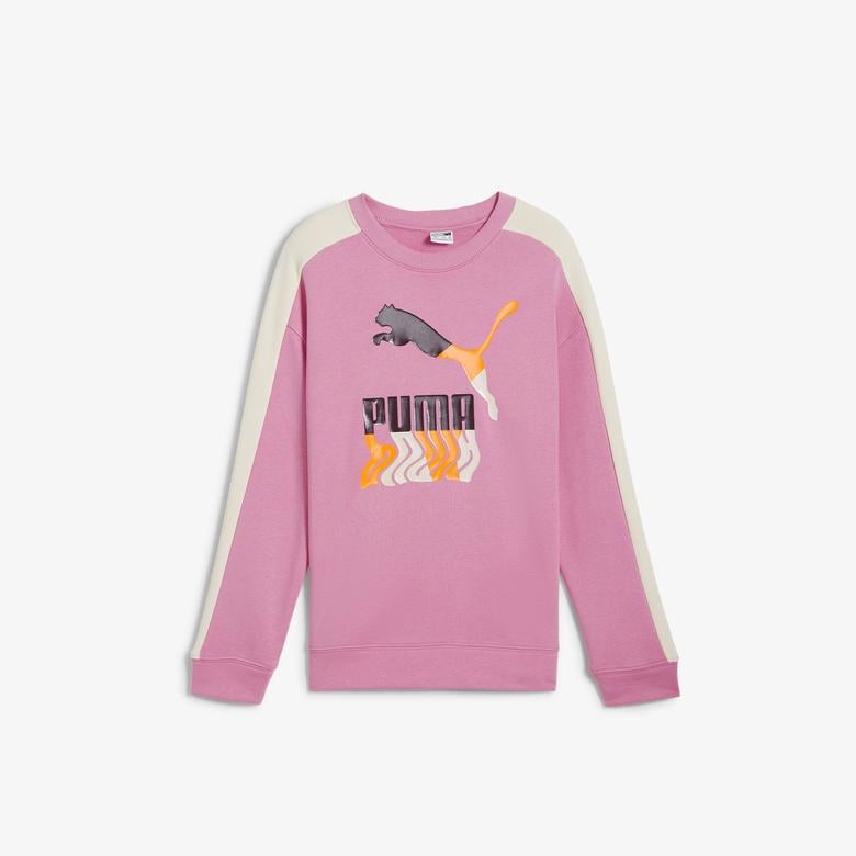 Puma T7 Crew Tr Çocuk Pembe Sweatshirt