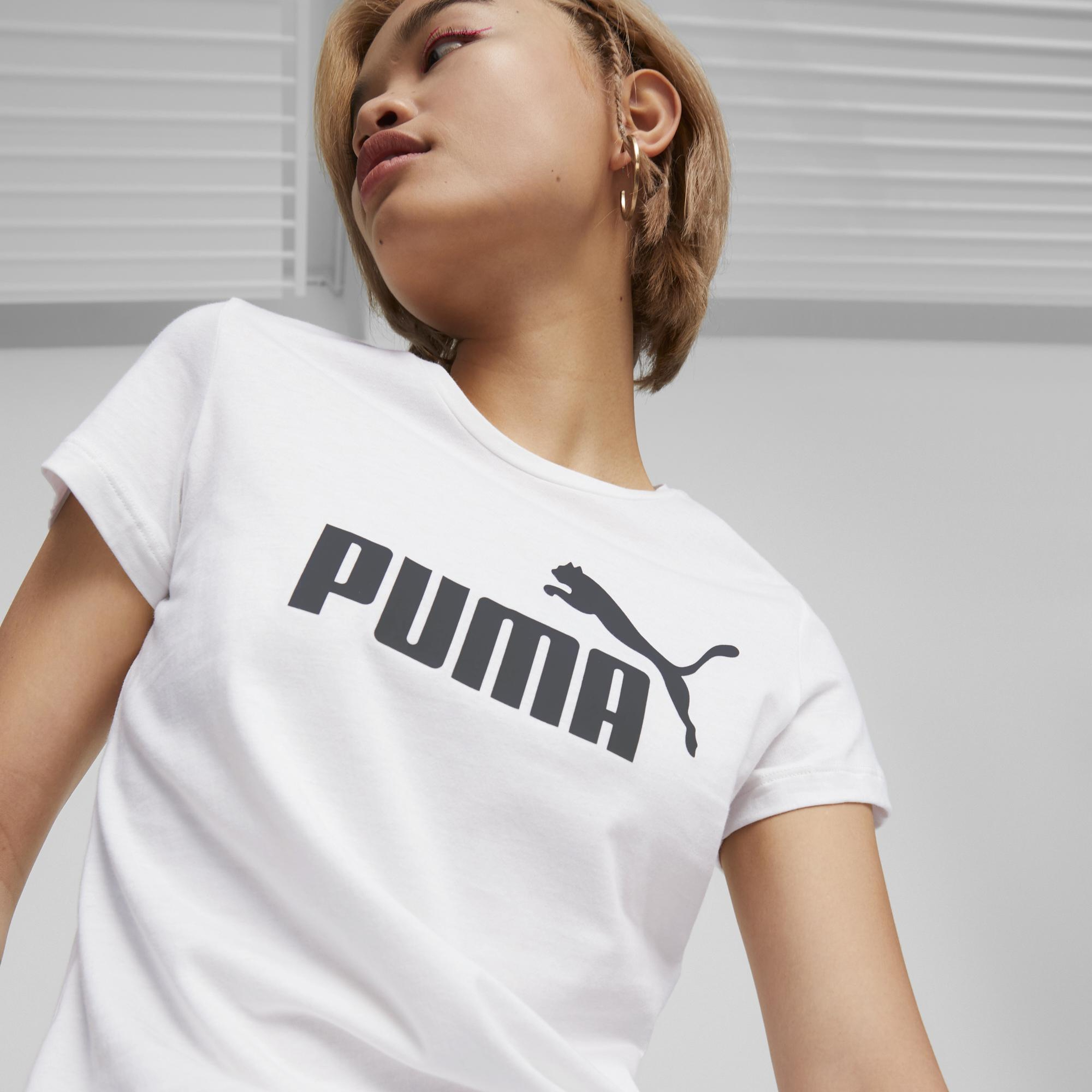 Puma Ess Logo Kadın Beyaz T-Shirt