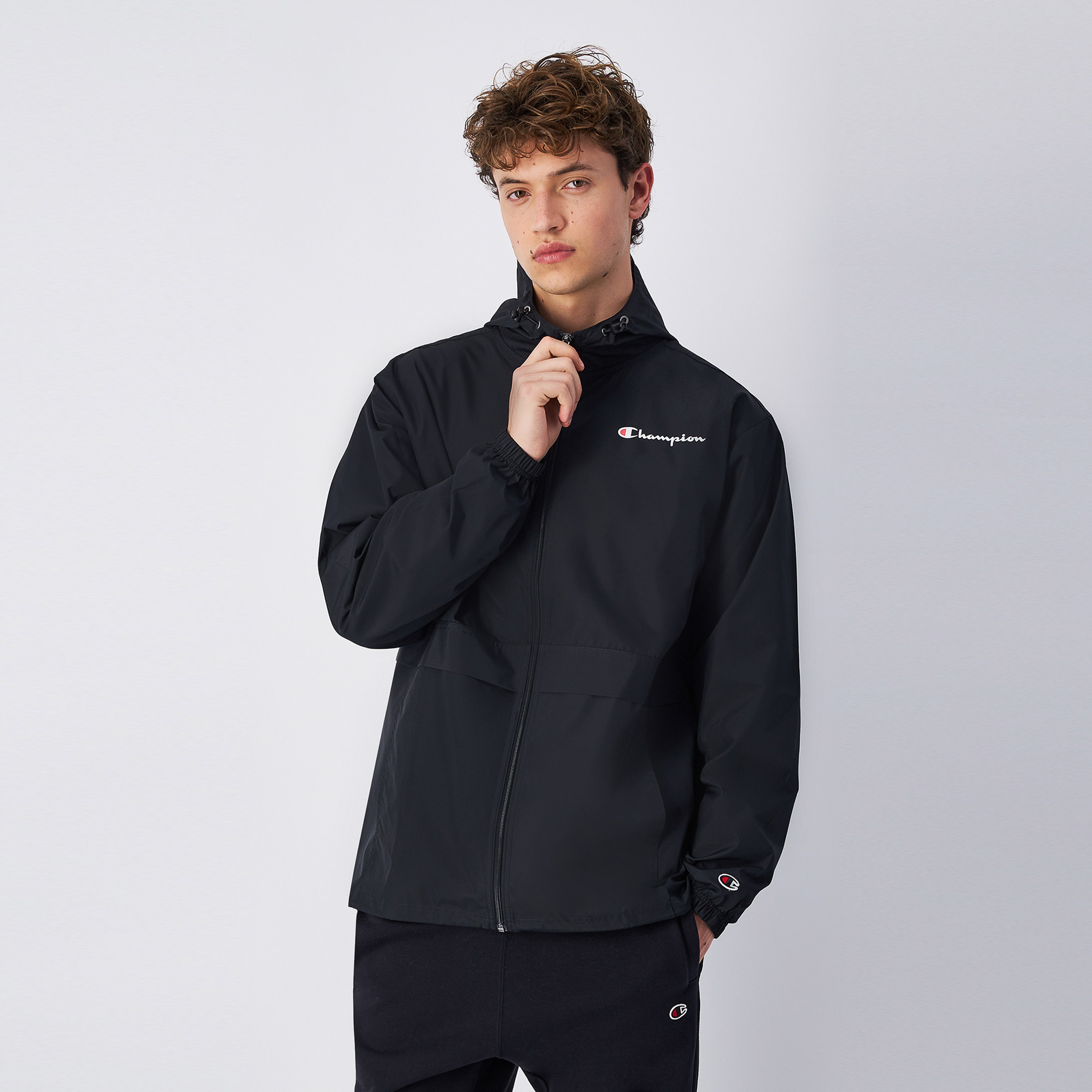Champion Windbreaker Erkek Siyah Ceket