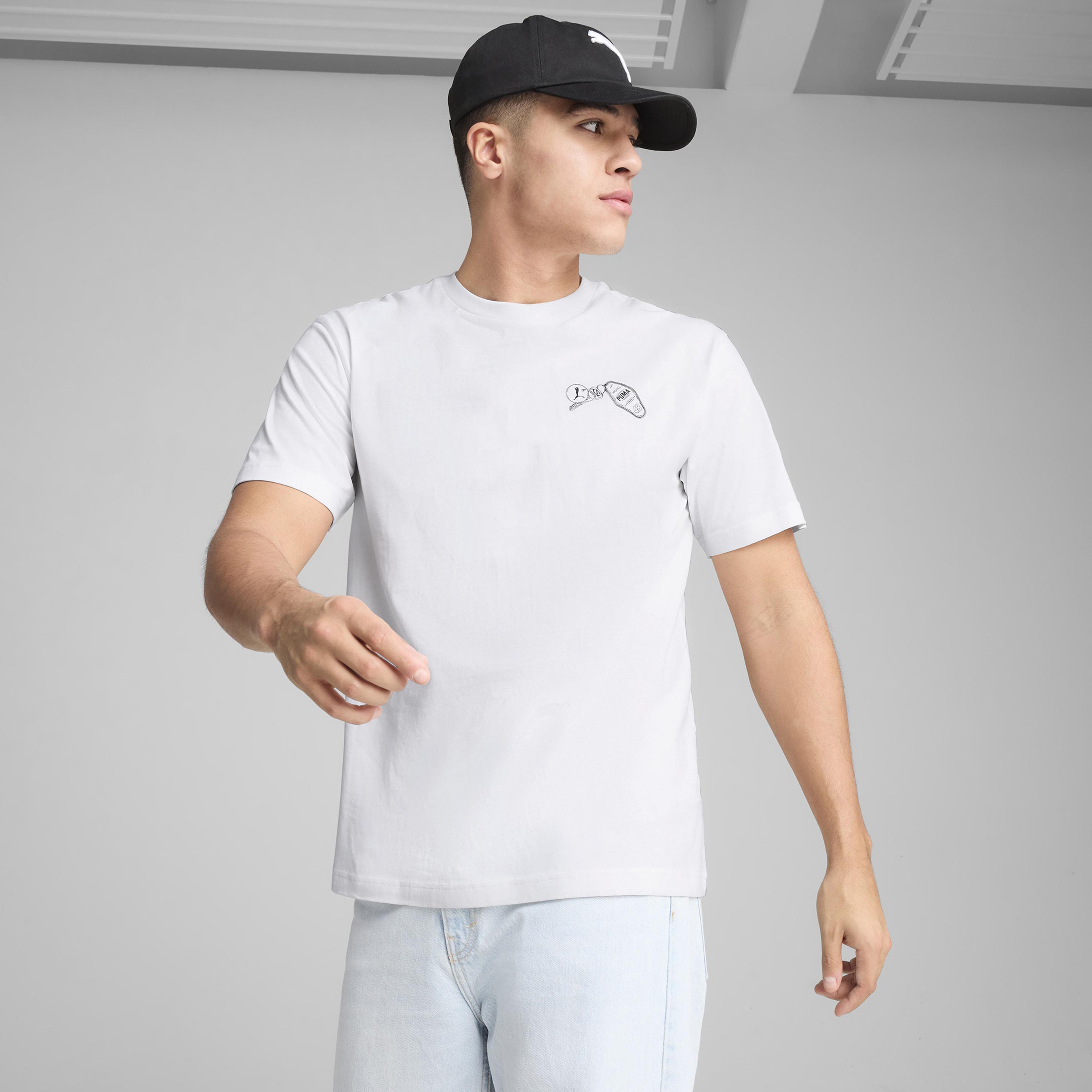 Puma Graphics Hotel Relaxed Erkek Beyaz T-Shirt