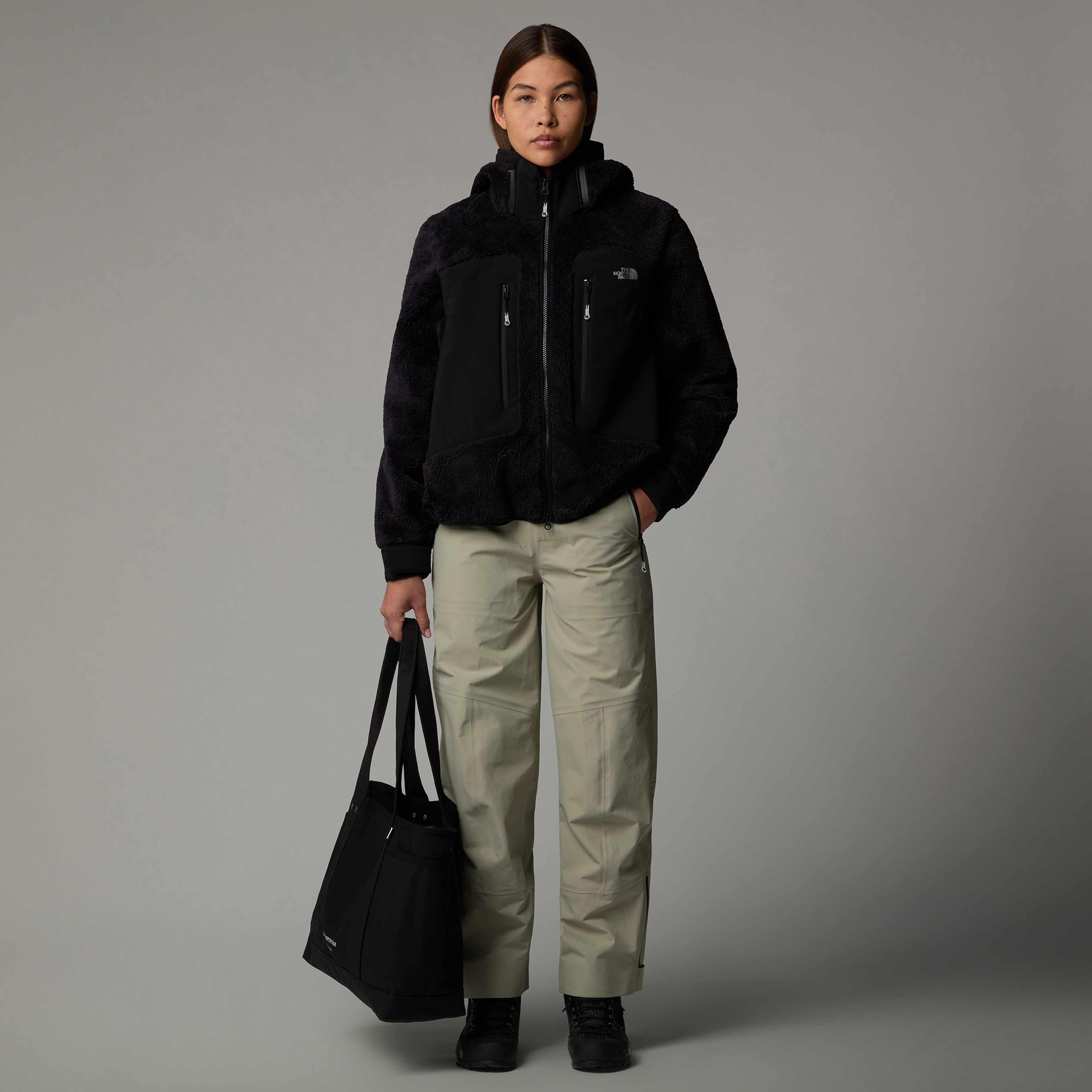 The North Face Fleece Tam Boy Fermuarlı Kadın Polar Siyah Ceket