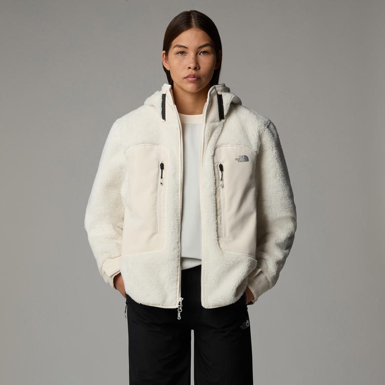 The North Face Fleece Tam Boy Fermuarlı Kadın Polar Beyaz Ceket