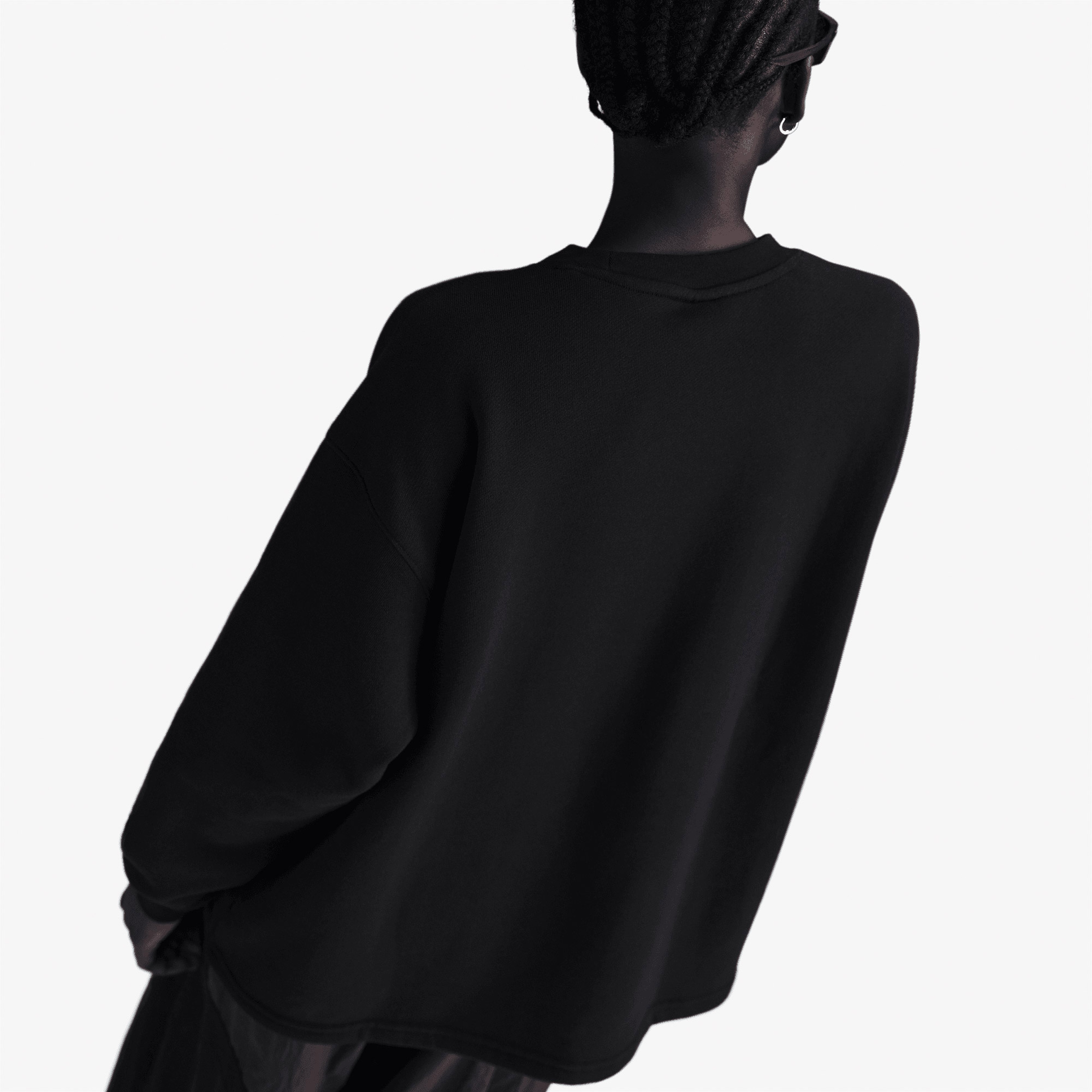 Nike Sportswear Street Fleece Crew Kadın Siyah Sweatshirt