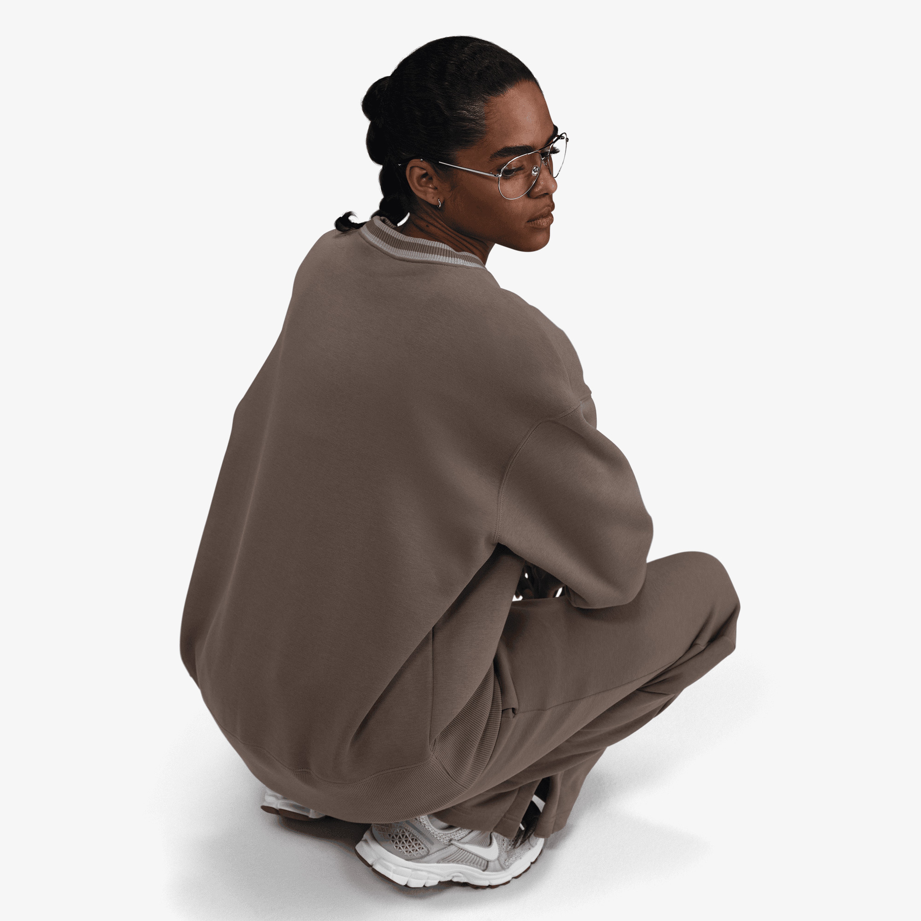 Nike Sportswear Club Fleece Bol Kesimli Kadın Kahverengi Eşofman Üstü
