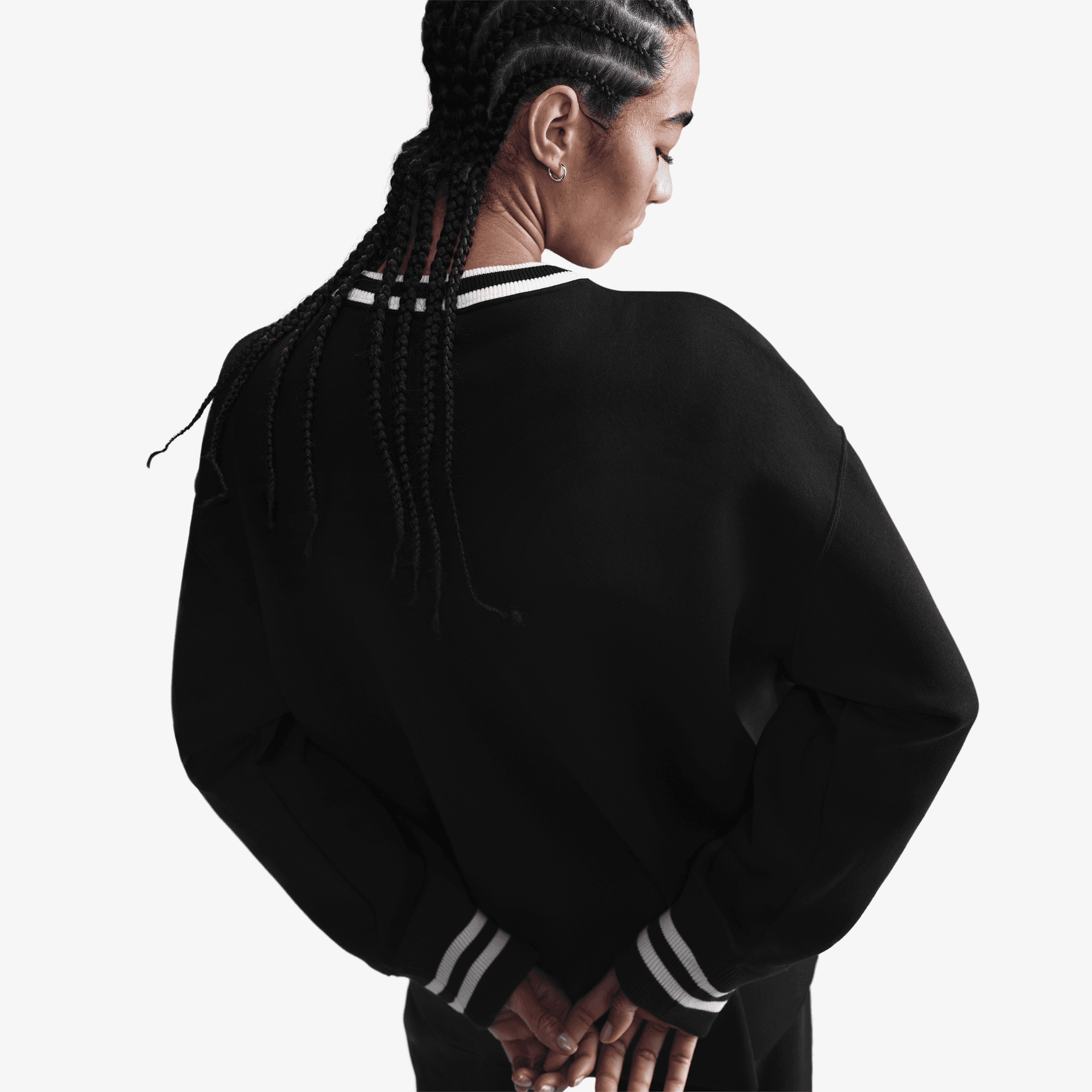 Nike Sportswear Club Fleece Bol Kesimli Kadın Siyah Eşofman Üstü