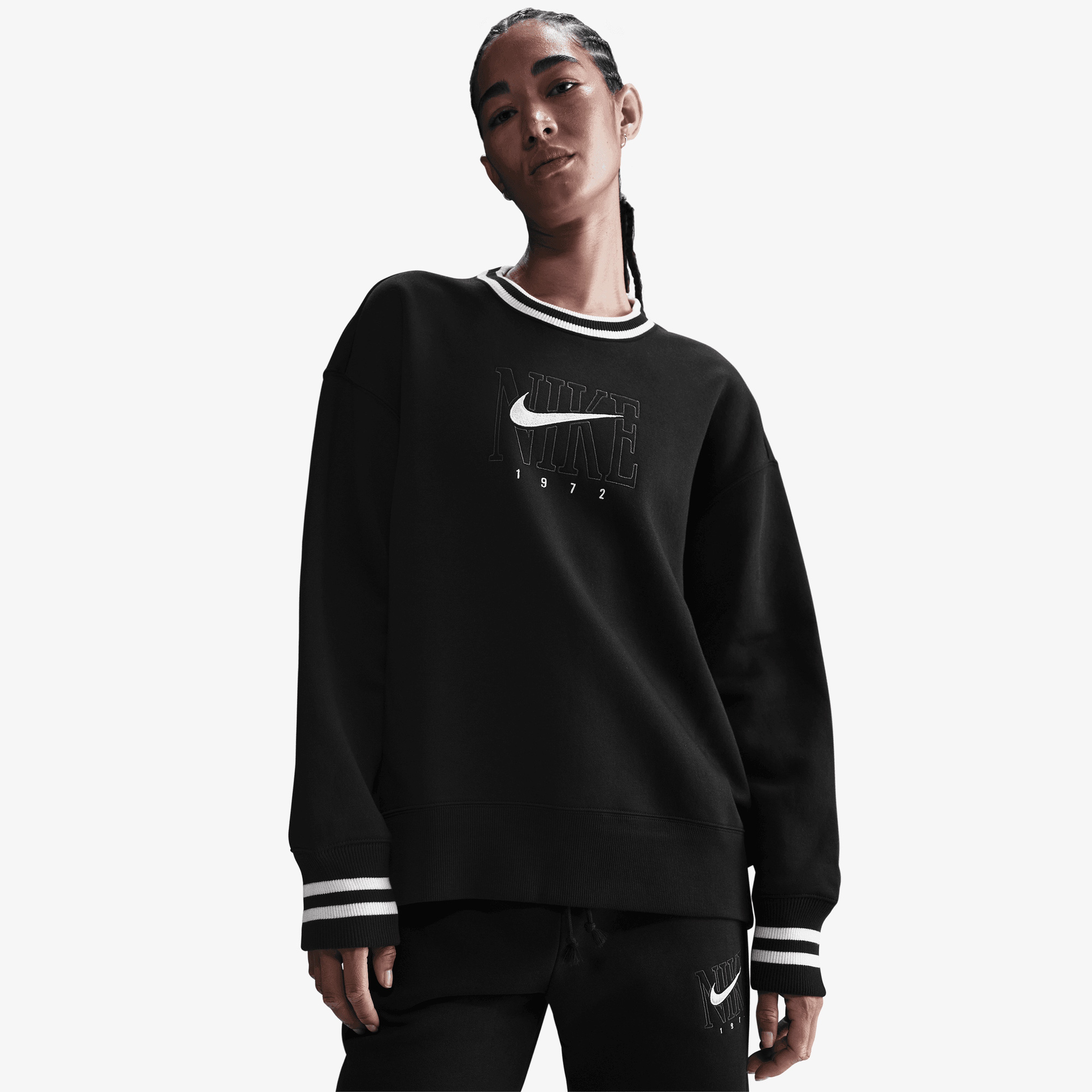Nike Sportswear Club Fleece Bol Kesimli Kadın Siyah Eşofman Üstü