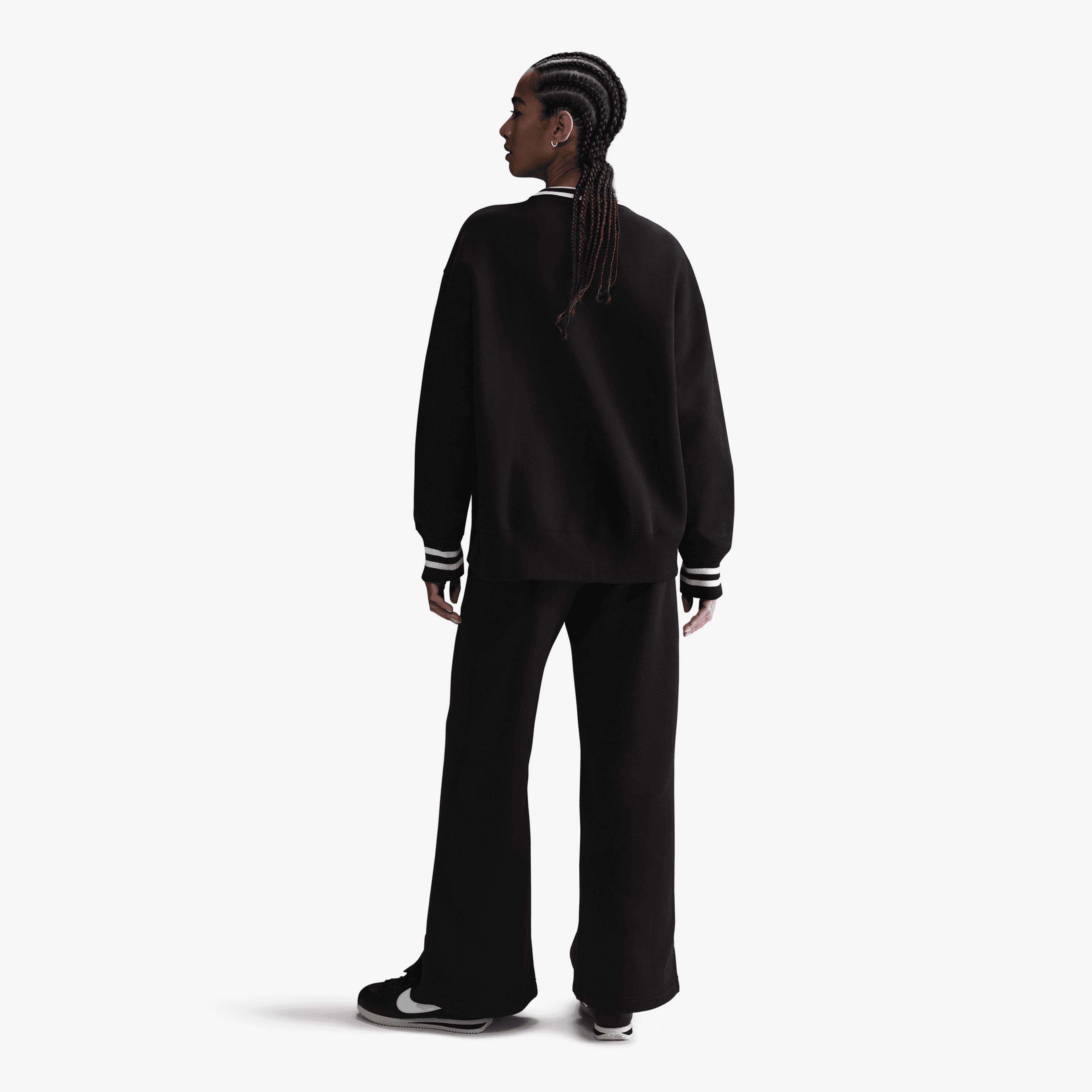 Nike Sportswear Club Fleece Bol Kesimli Kadın Siyah Eşofman Üstü