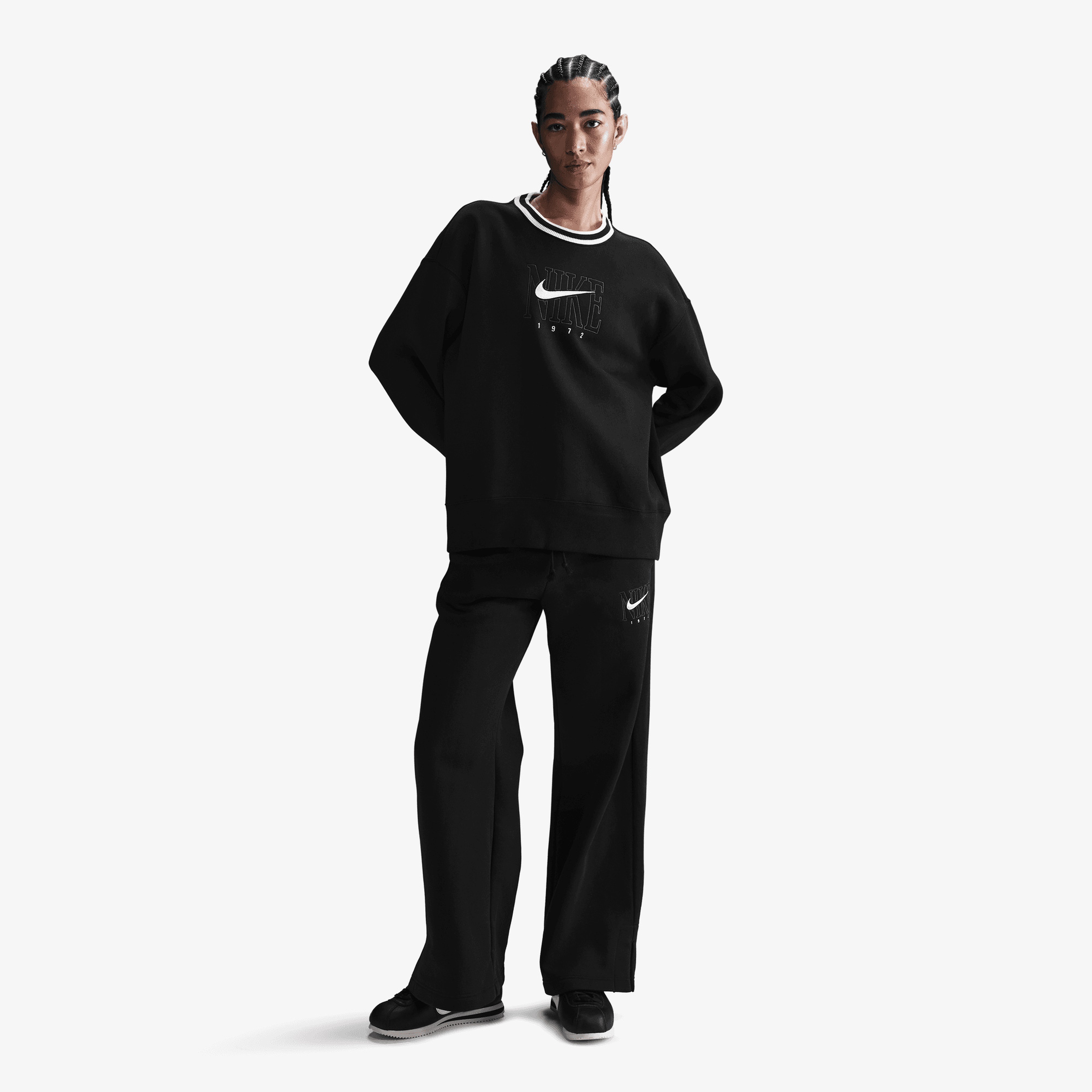 Nike Sportswear Club Fleece Bol Kesimli Kadın Siyah Eşofman Üstü