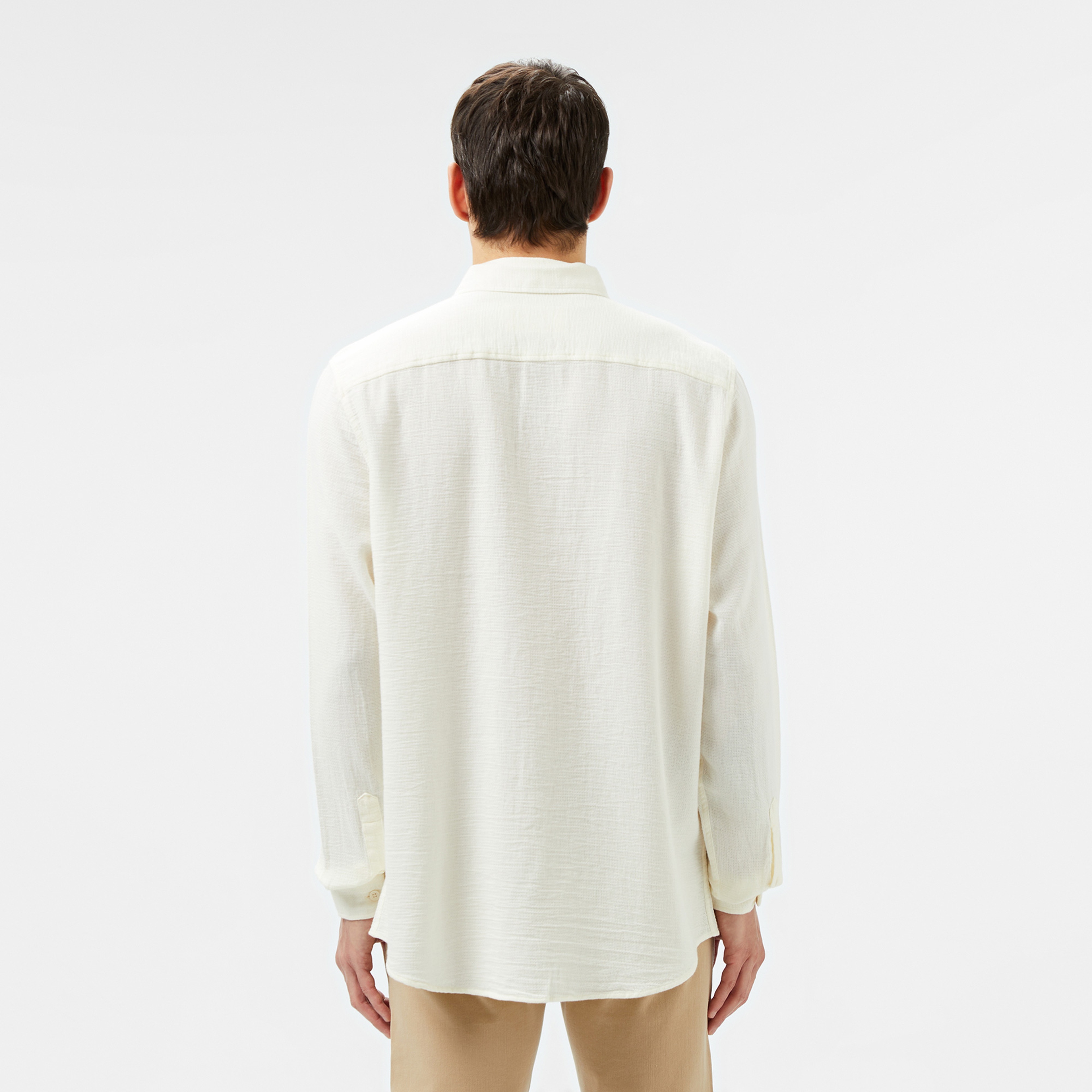 Erkek Slim Fit Beyaz Gömlek