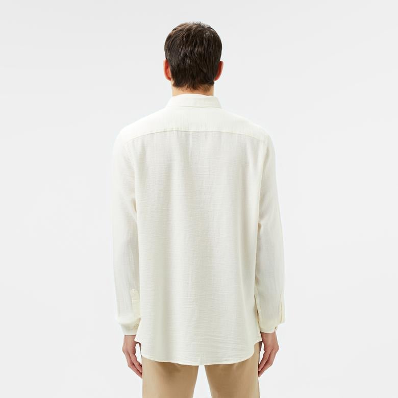 Erkek Slim Fit Beyaz Gömlek