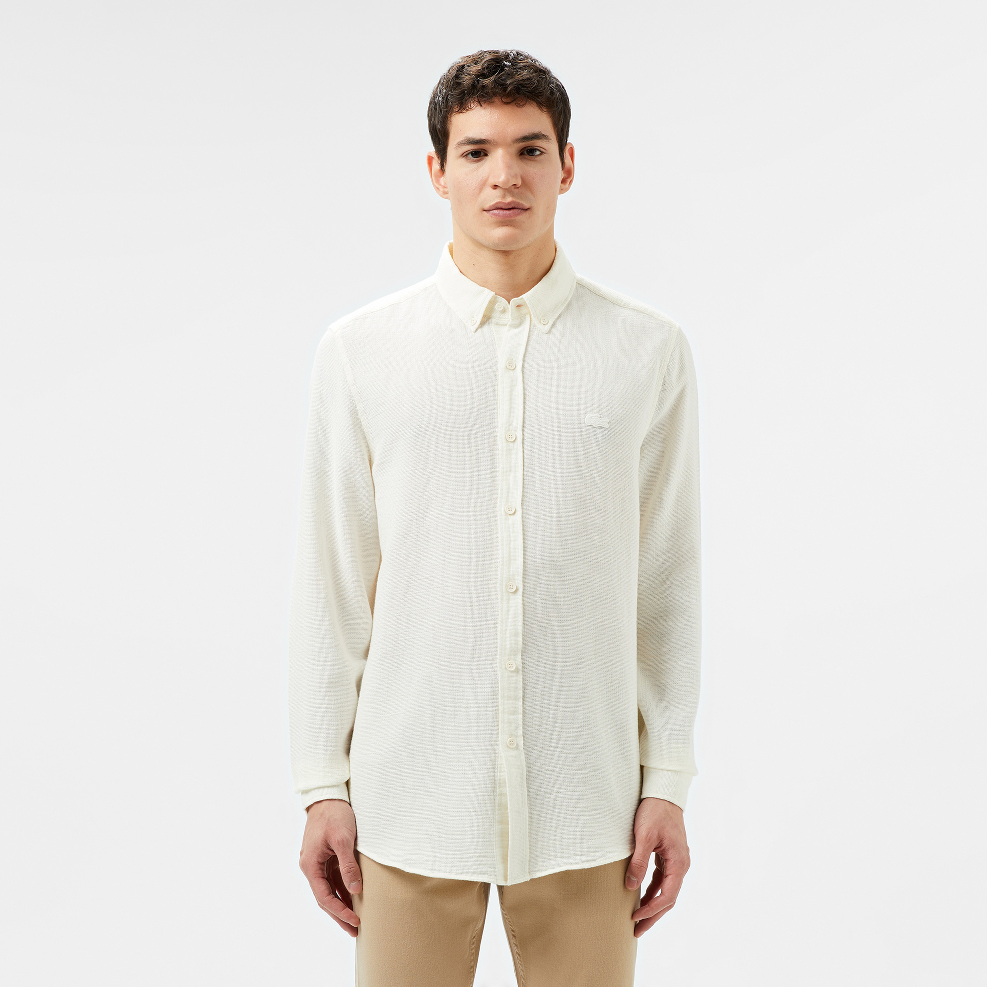 Erkek Slim Fit Beyaz Gömlek