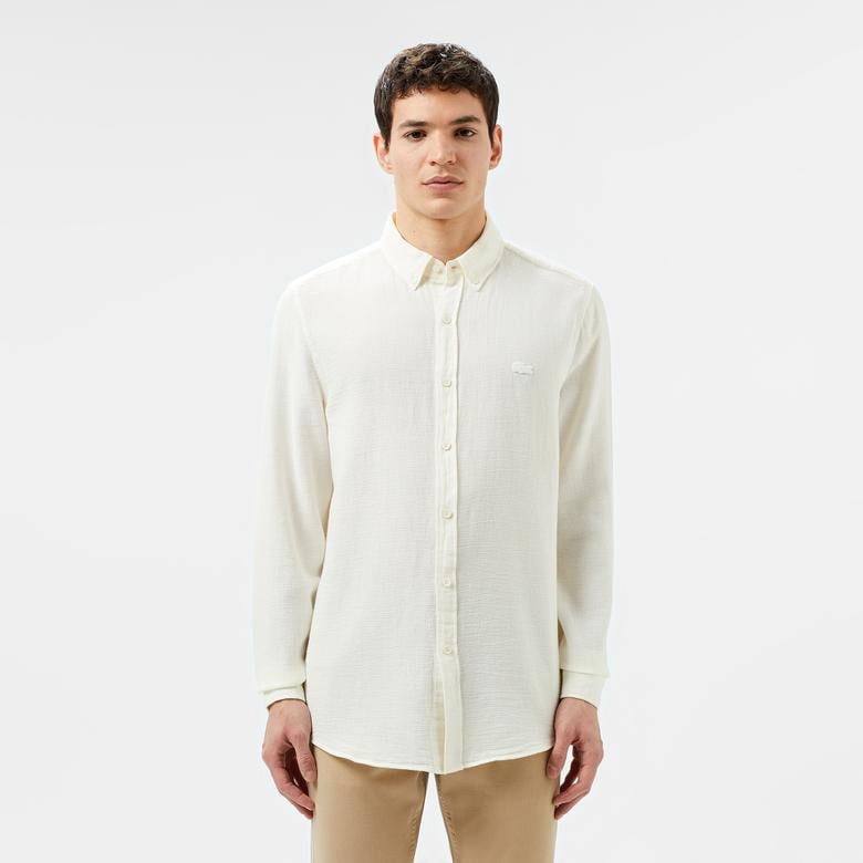 Erkek Slim Fit Beyaz Gömlek