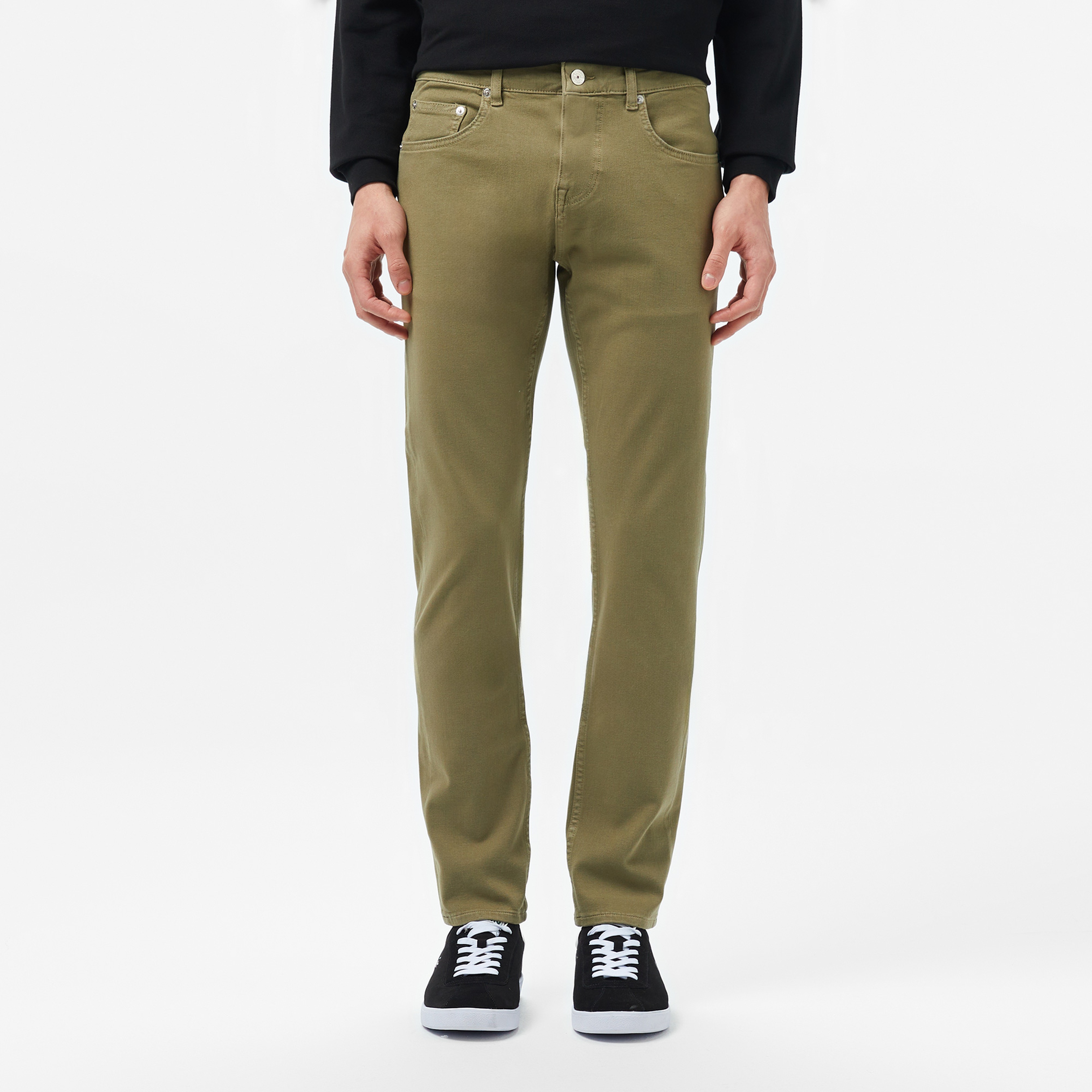 Erkek Slim Fit Haki Jean Pantolon