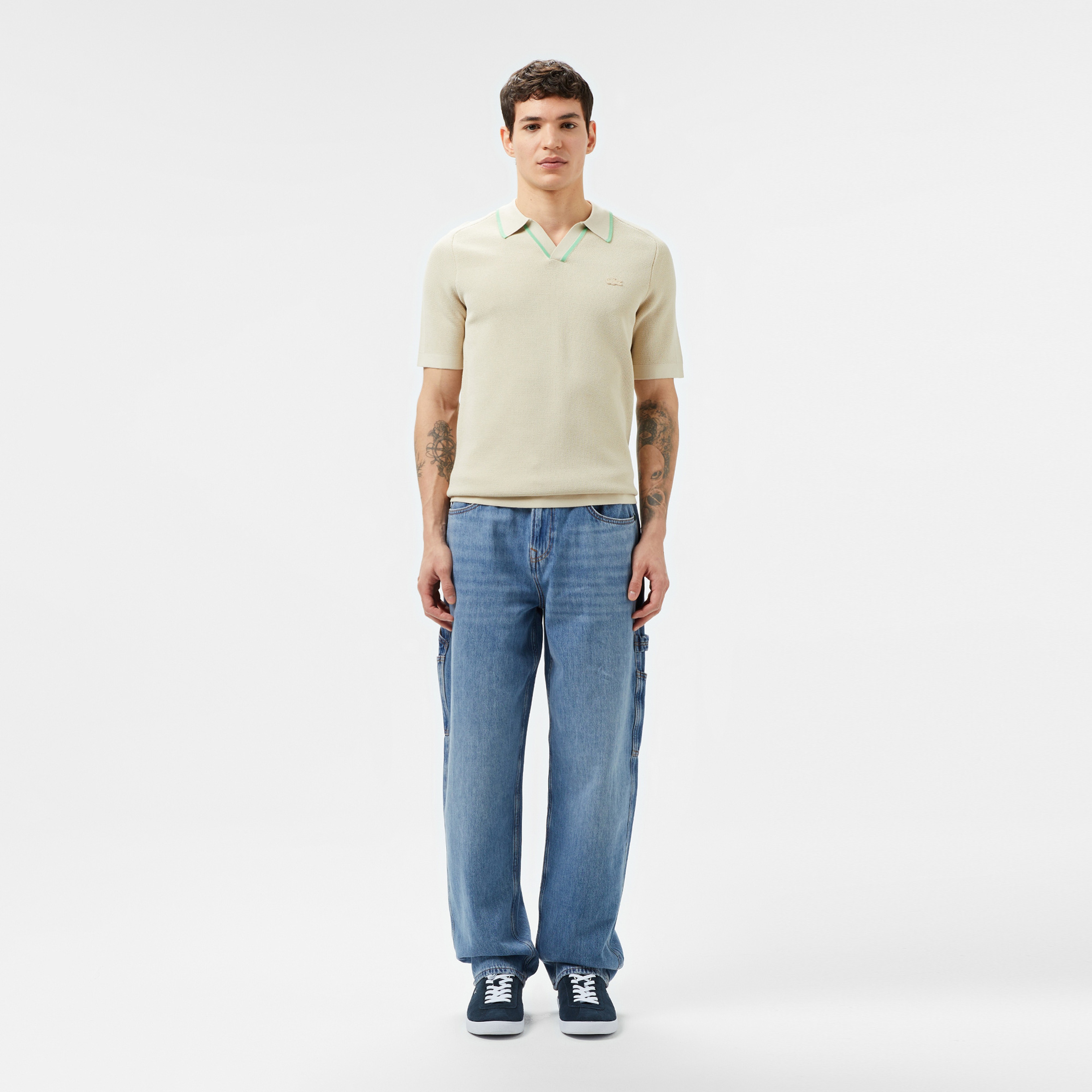 Erkek Polo Yaka Bej Triko