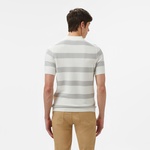 Erkek Polo Yaka Çizgili Gri Triko