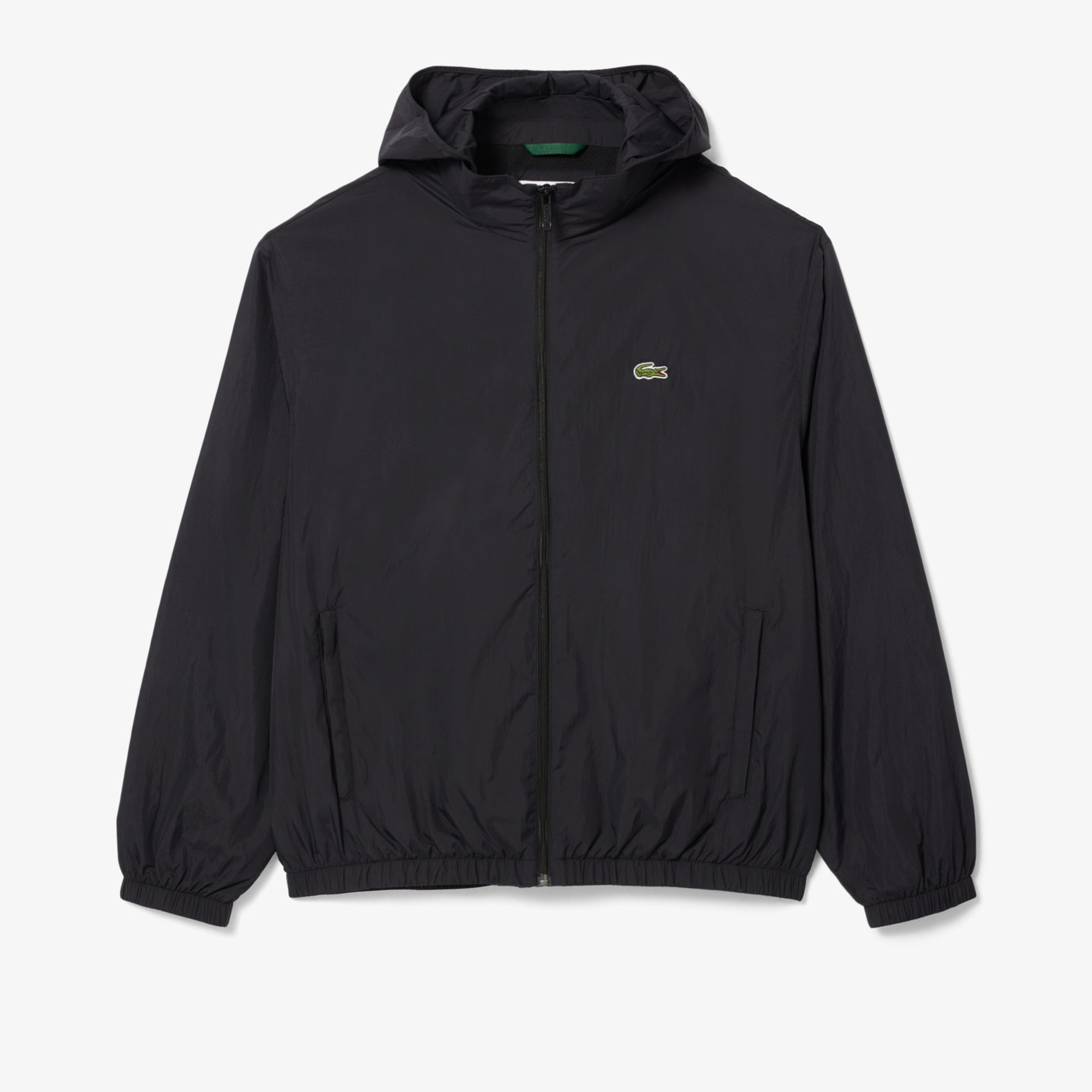 Erkek Kapüşonlu Siyah Yağmurluk