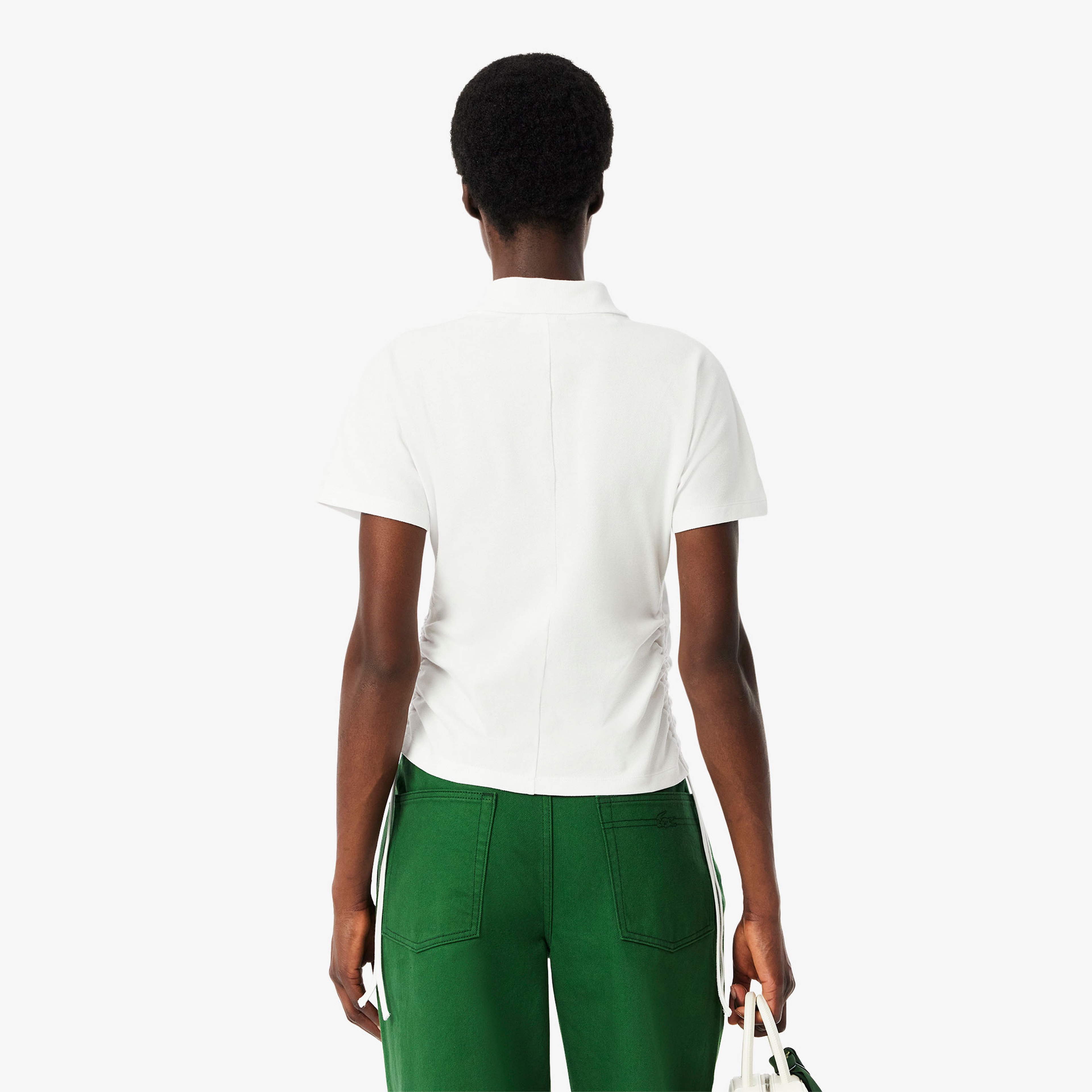 Kadın Slim Fit Beyaz Polo