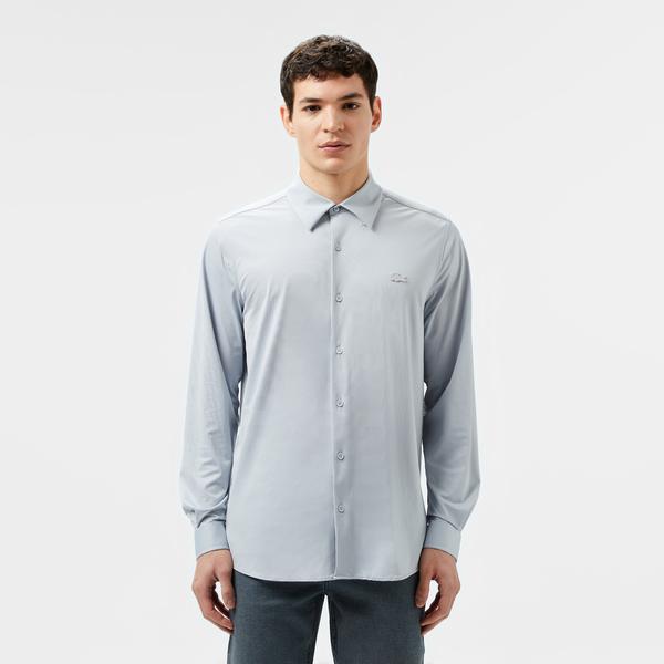 Erkek Slim Fit Gri Gömlek