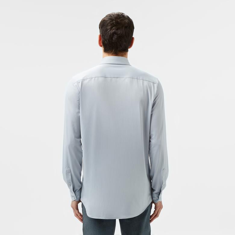Erkek Slim Fit Gri Gömlek