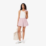 Kadın Loose Fit Çizgili Pembe Şort