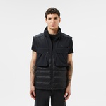 Erkek Regular Fit Kapüşonlu Baskılı Siyah Mont