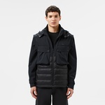 Erkek Regular Fit Kapüşonlu Baskılı Siyah Mont