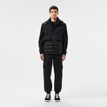 Erkek Regular Fit Kapüşonlu Baskılı Siyah Mont