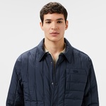 Erkek Relaxed Fit Gömlek Yaka Desenli Lacivert Ceket