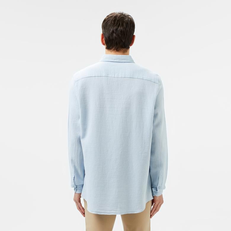 Erkek Slim Fit Açık Mavi Gömlek