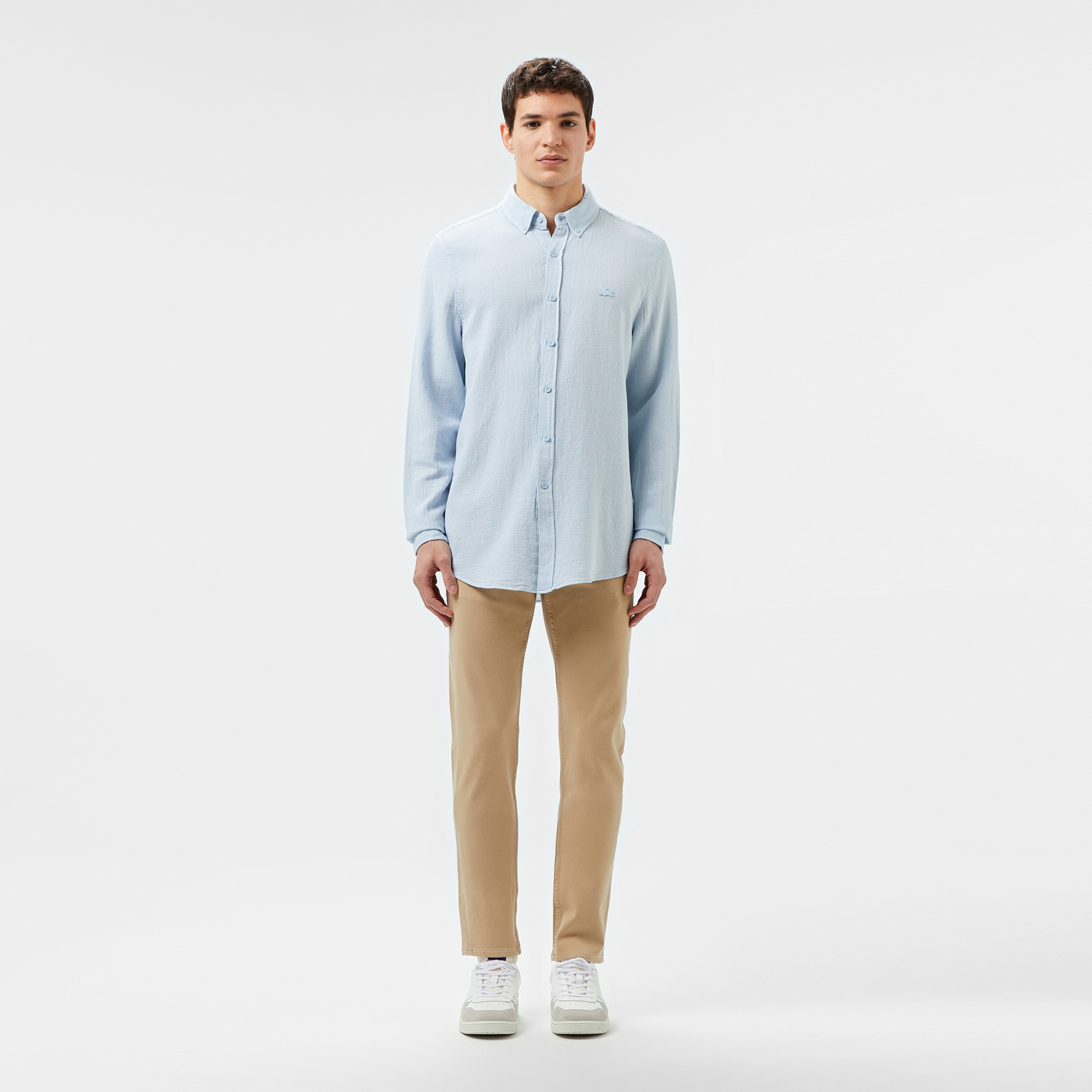 Erkek Slim Fit Açık Mavi Gömlek