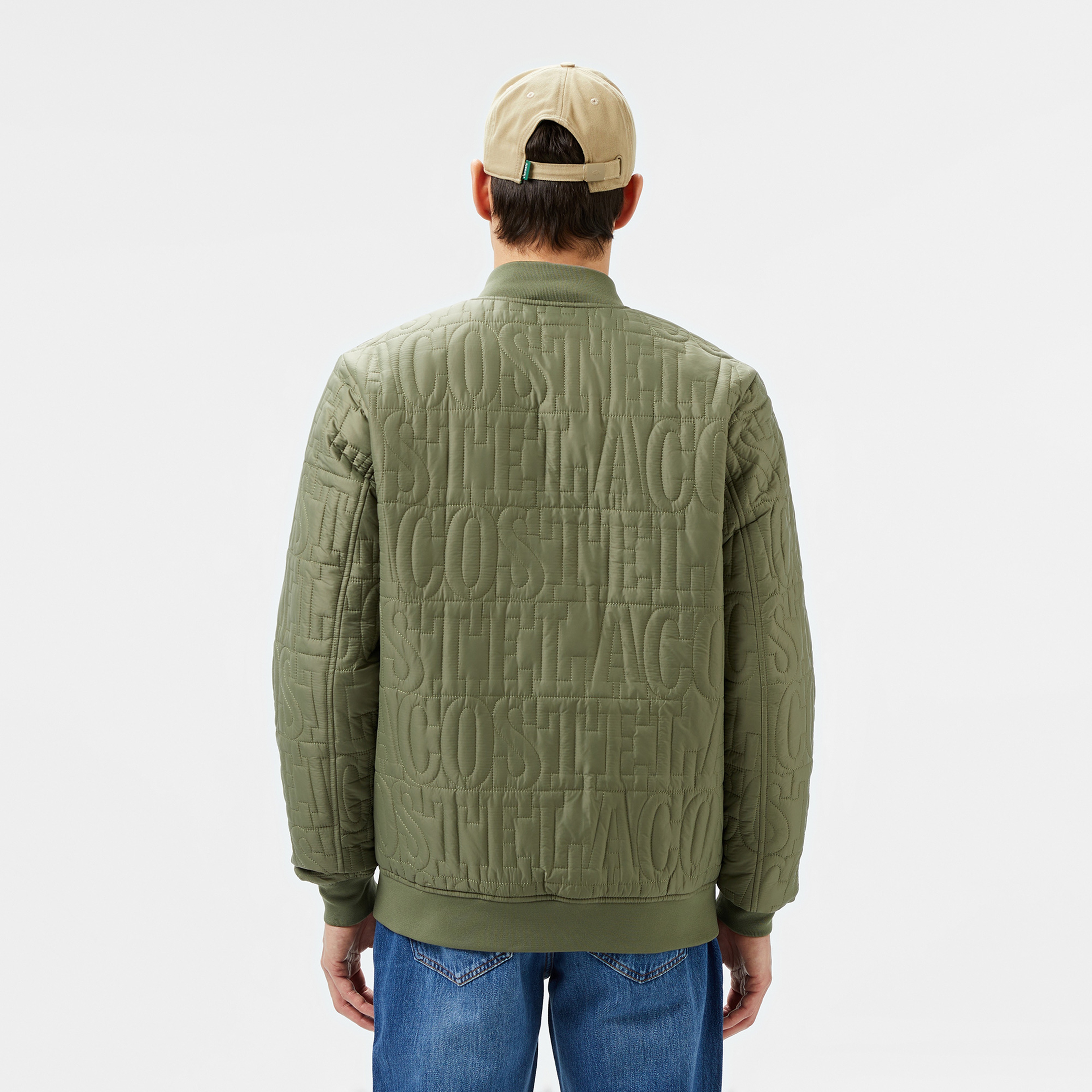 Erkek Regular Fit Dik Yaka Kapitone Yeşil Mont