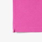 Erkek Classic Fit Uzun Kollu Polo Yaka Renk Bloklu Pembe Rugby Polo